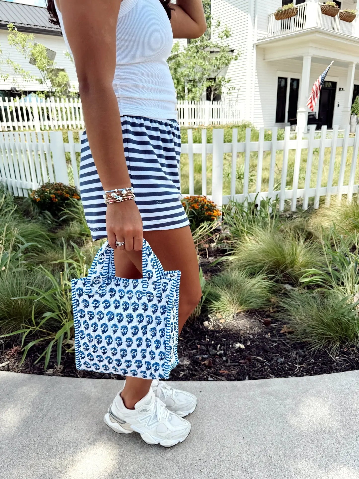 Quilted Block-Print Mini Tote Bag KenzKustomz