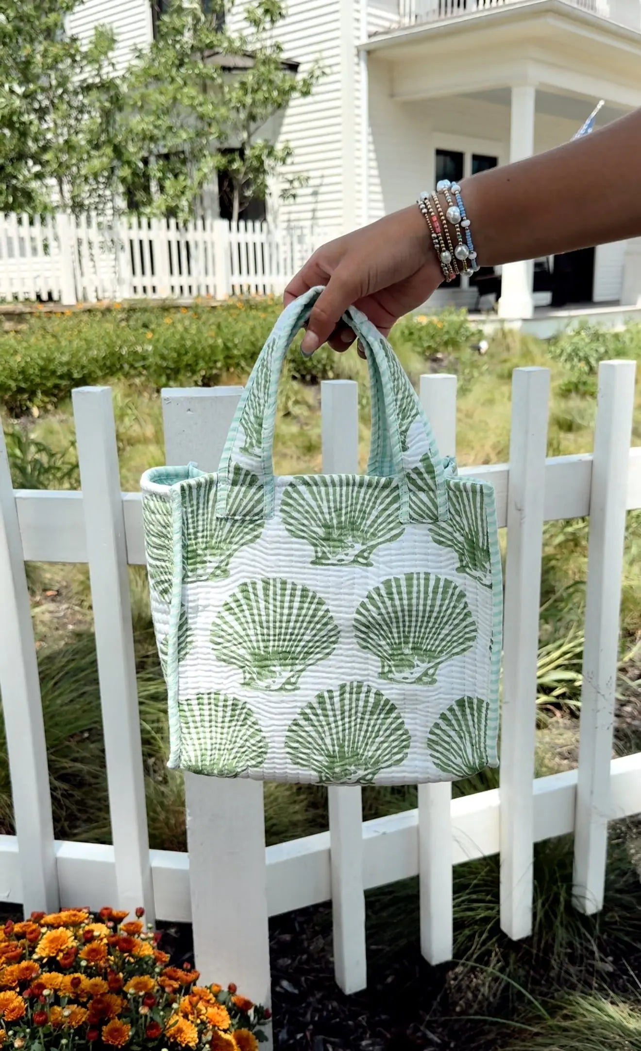 Quilted Block-Print Mini Tote Bag KenzKustomz