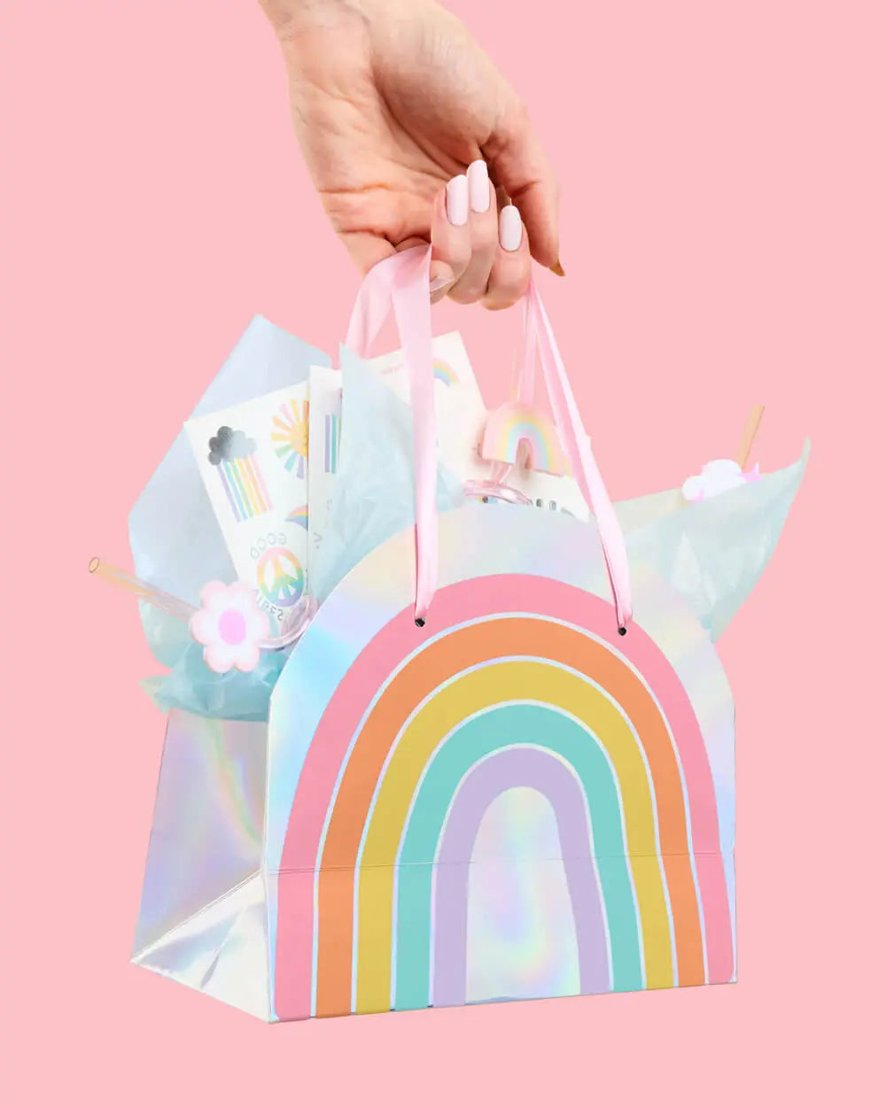 Rainbow Gift Bags - 10 iridescent + rainbow bags xo, Fetti