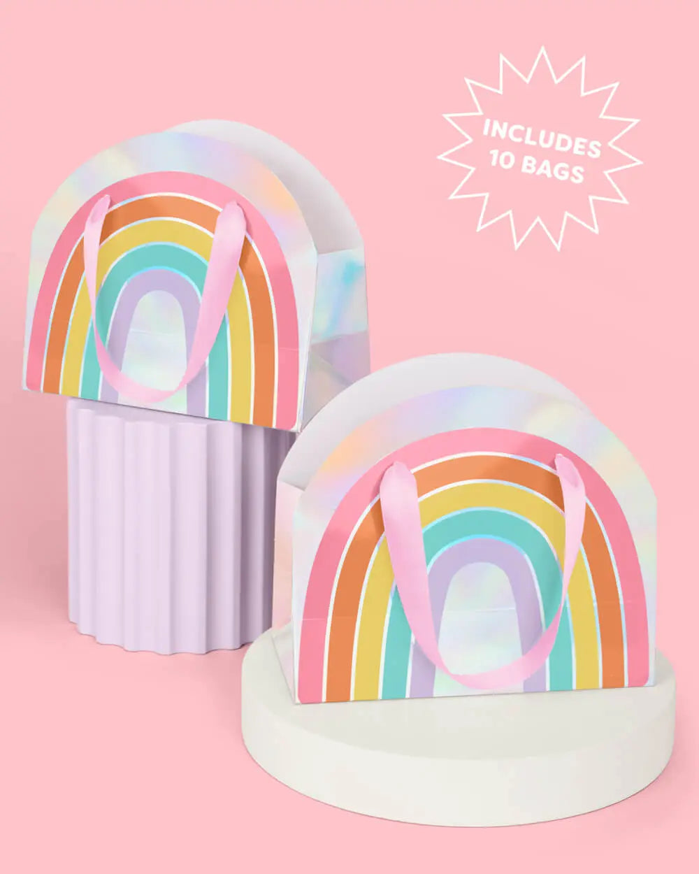 Rainbow Gift Bags - 10 iridescent + rainbow bags xo, Fetti