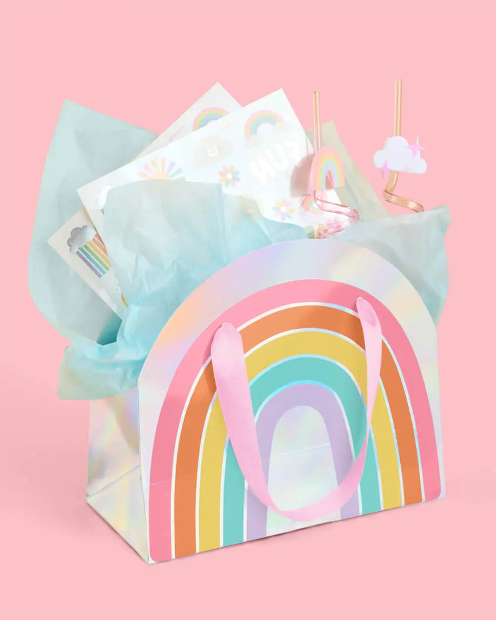 Rainbow Gift Bags - 10 iridescent + rainbow bags xo, Fetti
