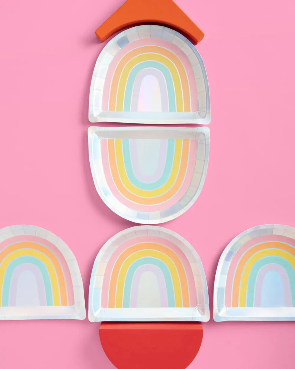Rainbow Plates - 25 paper plates xo, Fetti