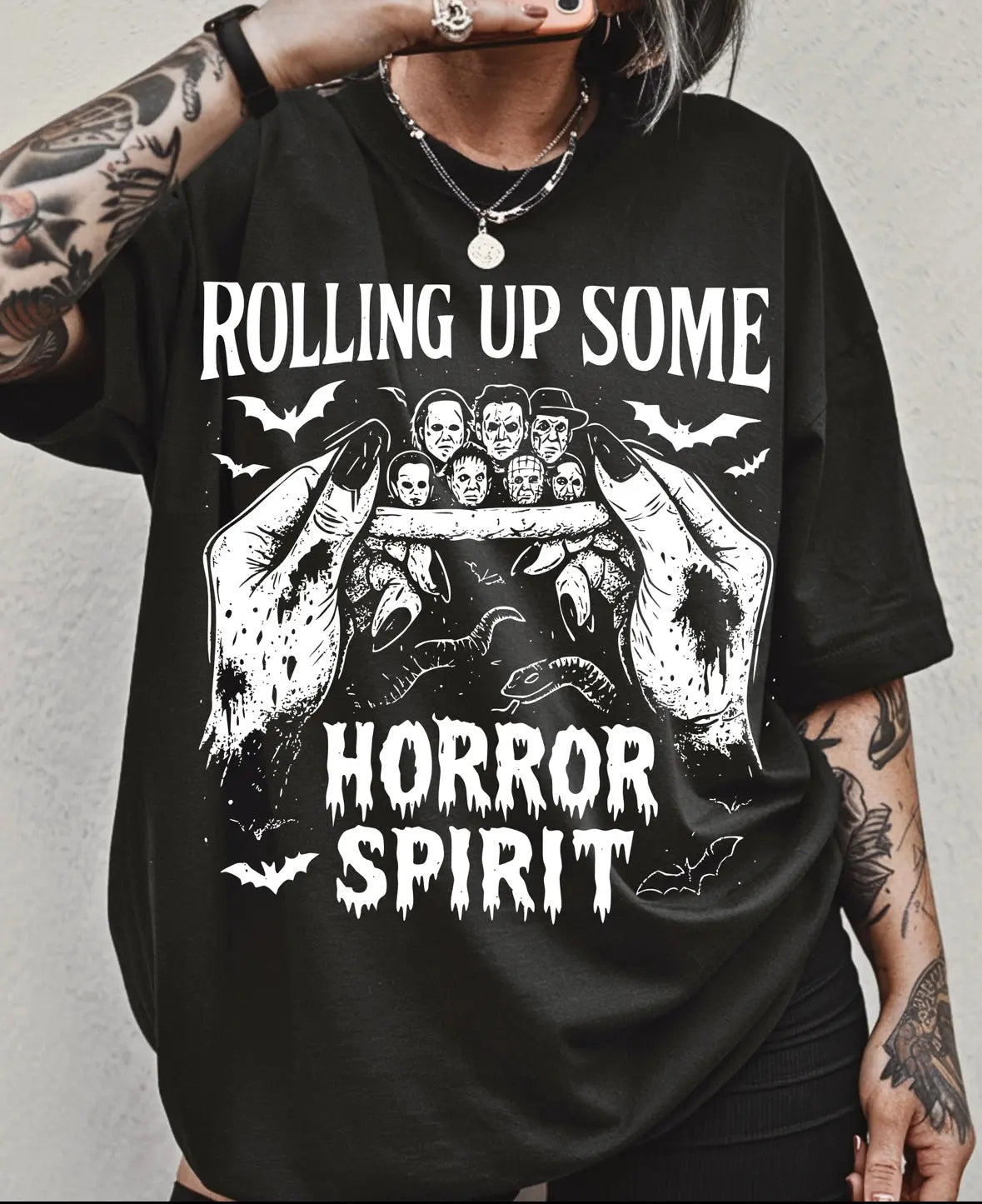 Rolling Up Some Horror Spirit Graphic Tee Shop Karma Tees