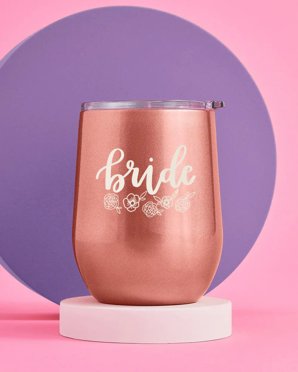 Rosé All Day Tumbler - glossy rose gold tumbler xo, Fetti