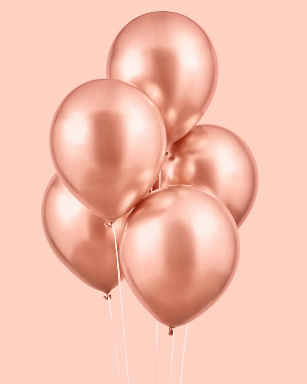 Rose Gold Chrome Pack - 25 metallic balloons xo, Fetti