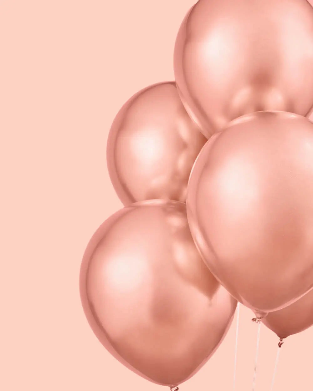 Rose Gold Chrome Pack - 25 metallic balloons xo, Fetti