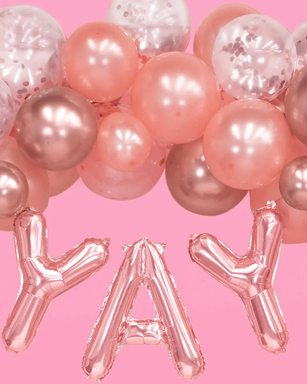Rose Gold Forever Kit - 150 pc balloon arch xo, Fetti