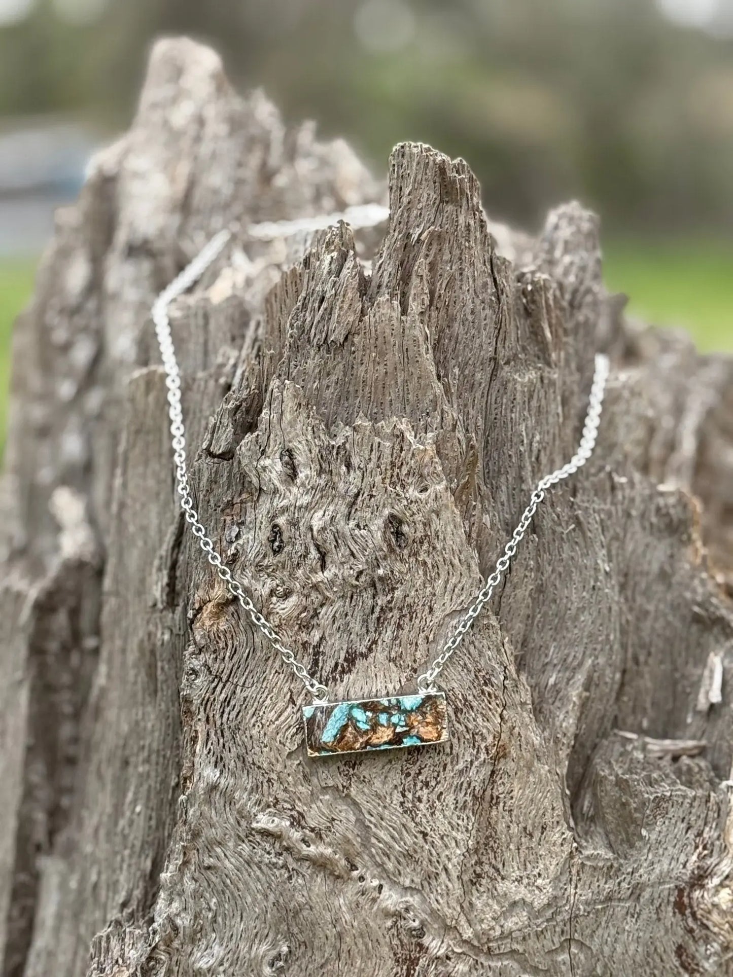 Rustic Turquoise Bar Necklace Wild Junkie