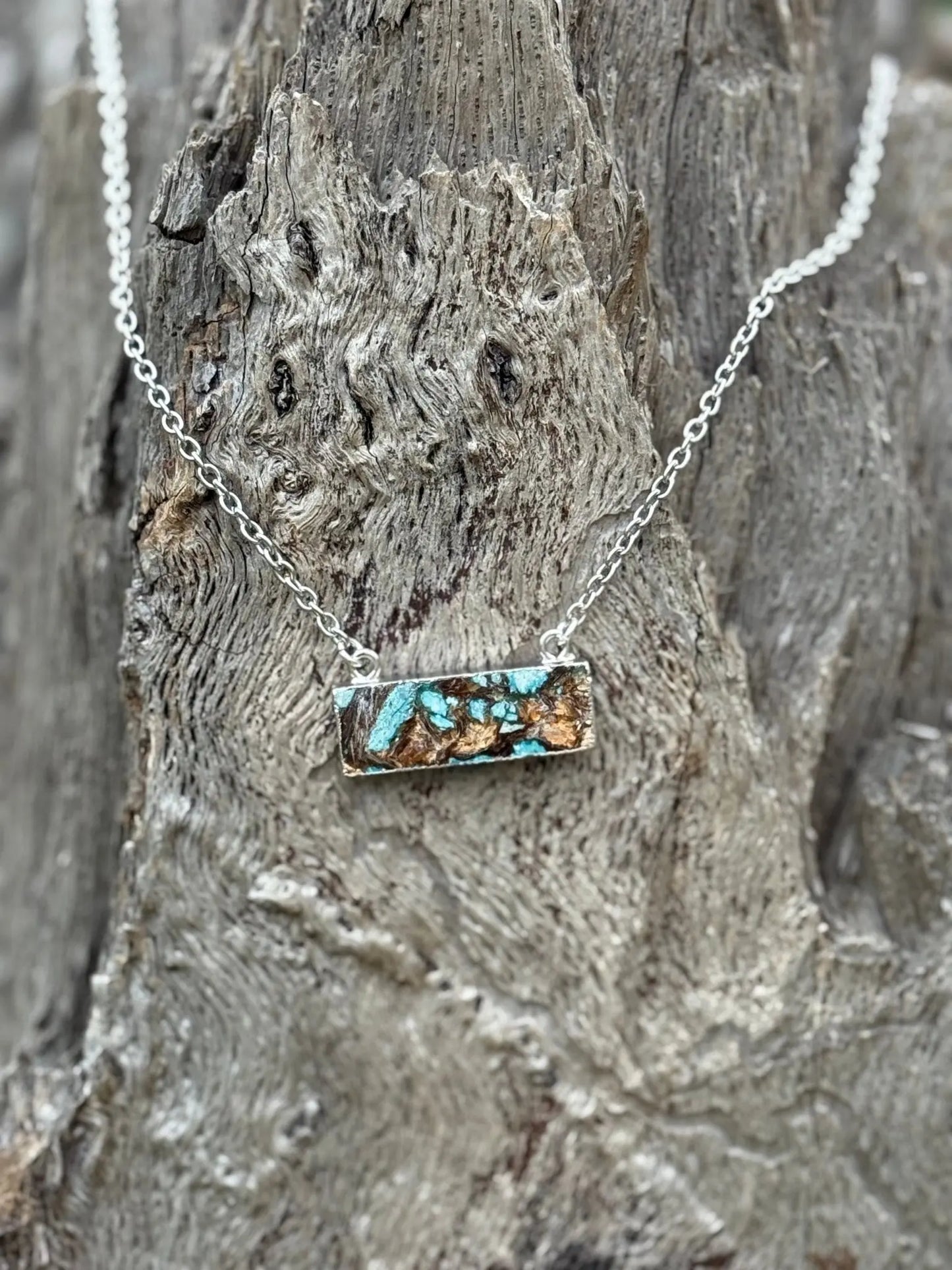 Rustic Turquoise Bar Necklace Wild Junkie