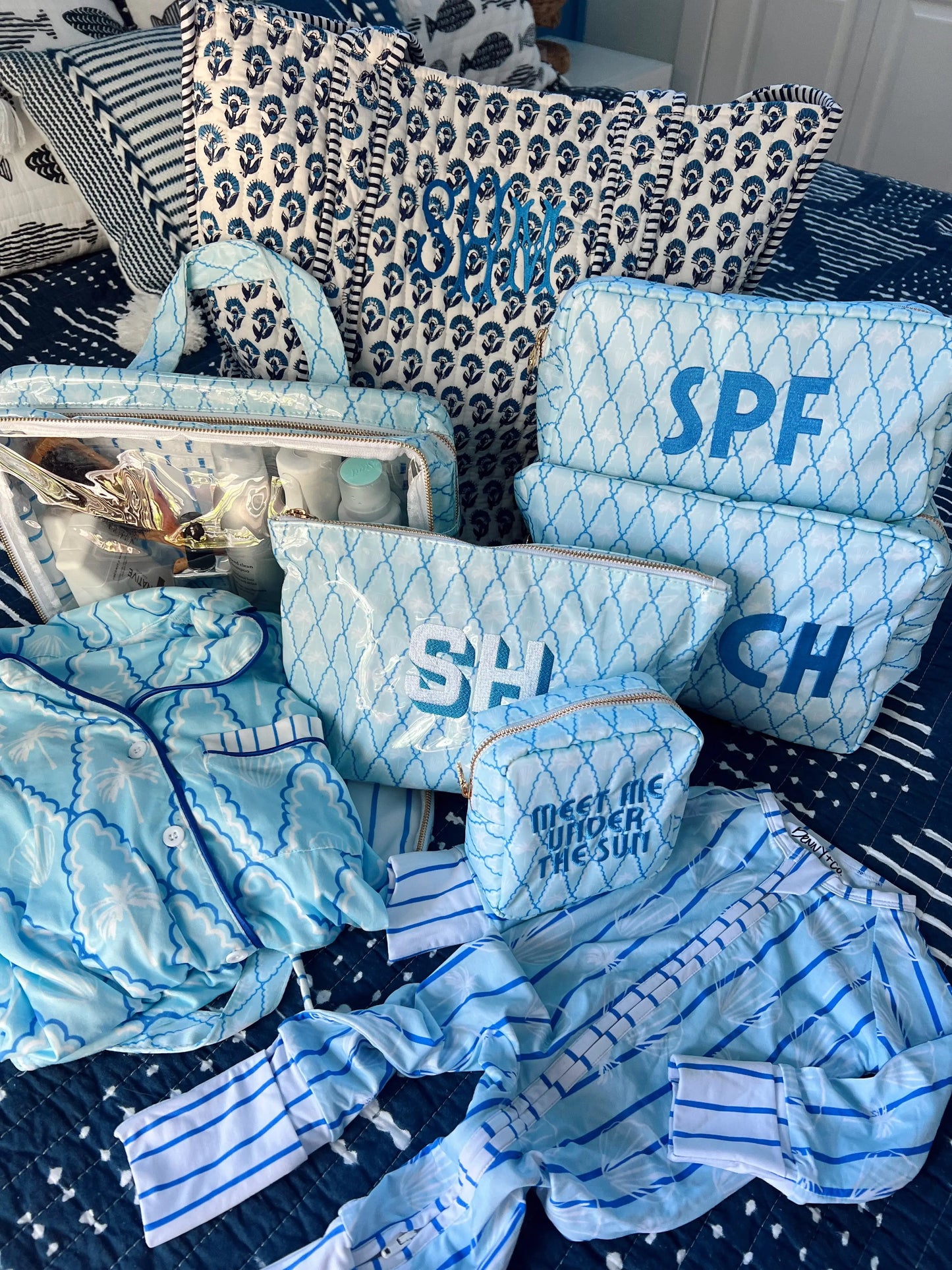 SPF - Blue Palms Large Bag KenzKustomz