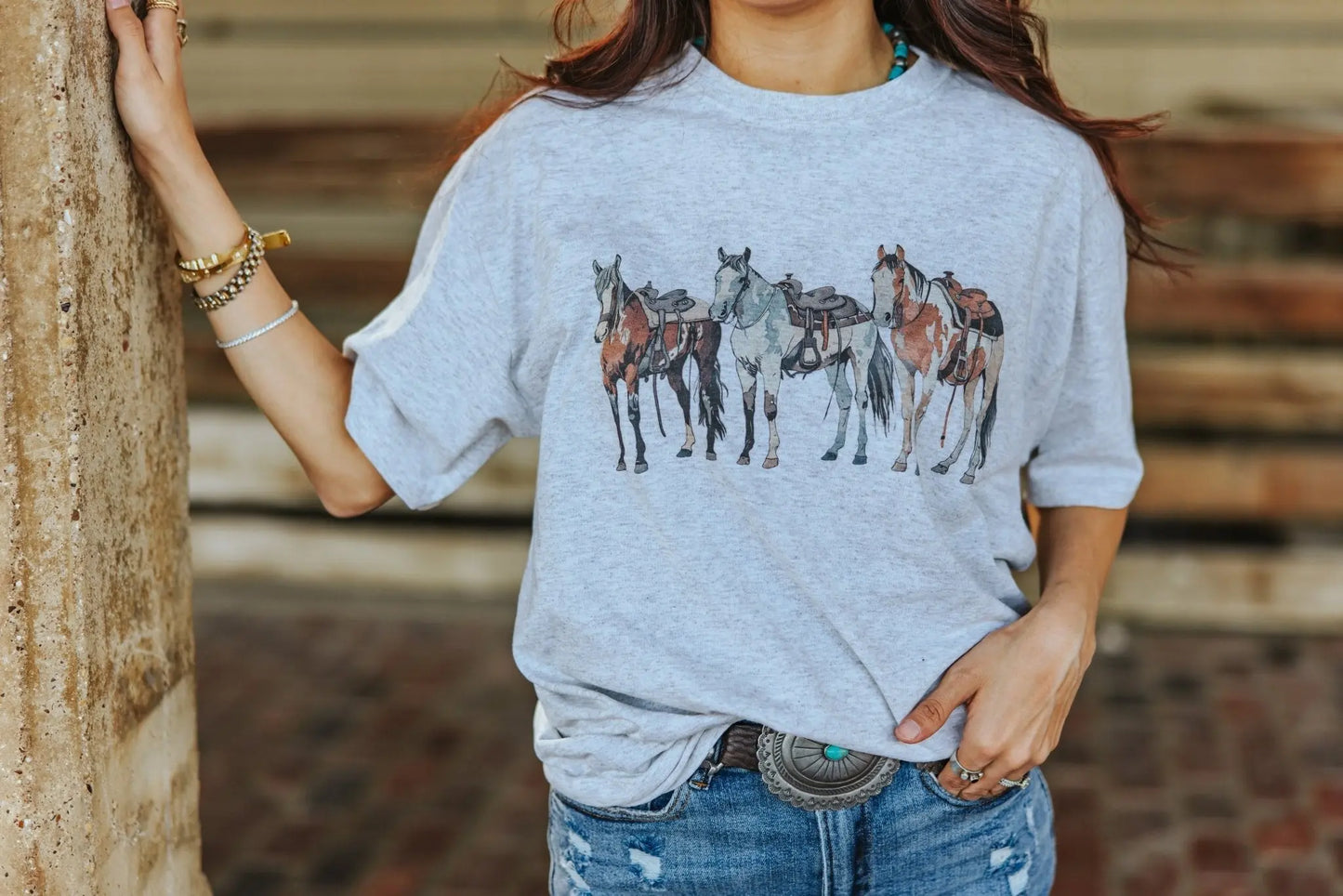Saddled Horses Graphic Tee Wild Junkie