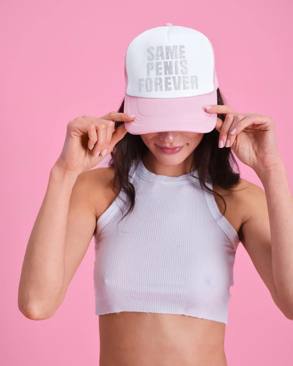 Same Hat Forever - rhinestone trucker hat xo, Fetti