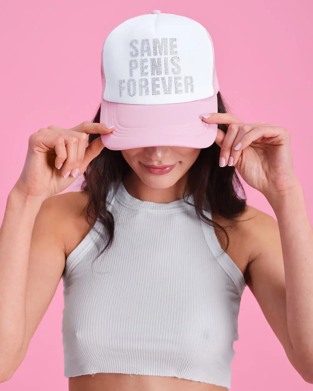 Same Hat Forever - rhinestone trucker hat xo, Fetti