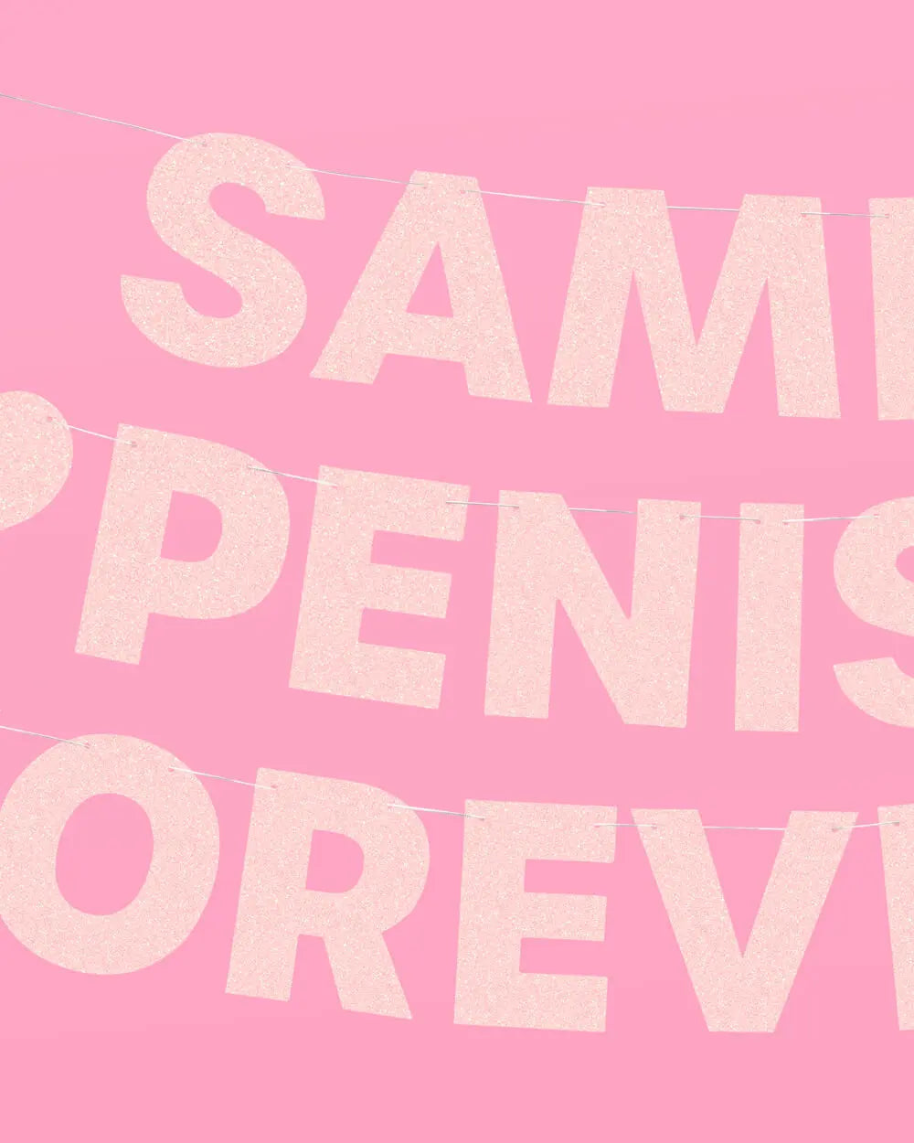Same Penis 4ever Banner - pink glitter banner xo, Fetti