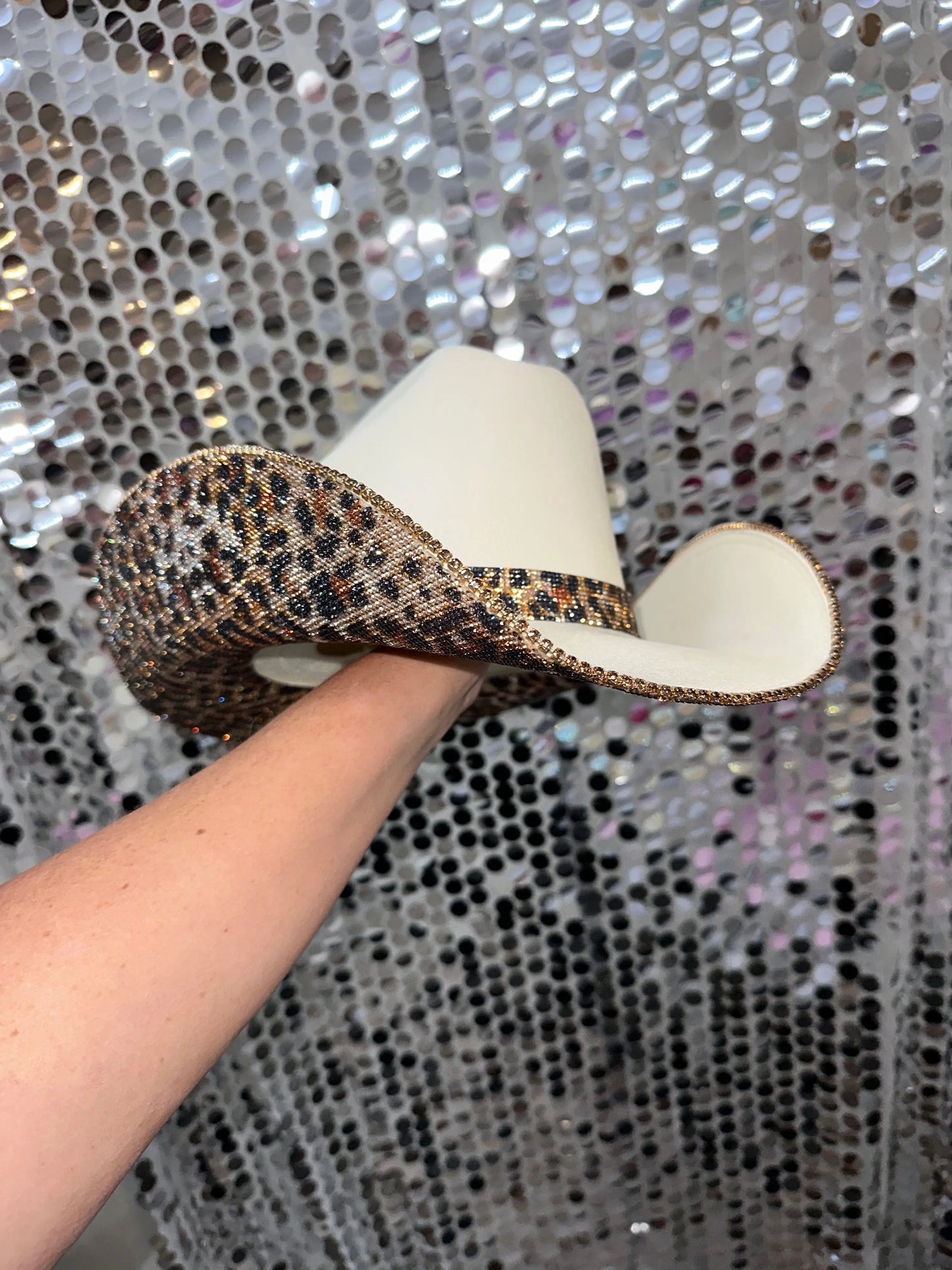 Sand & Leopard Hat (Square Style) Rhinestone Cowgirl