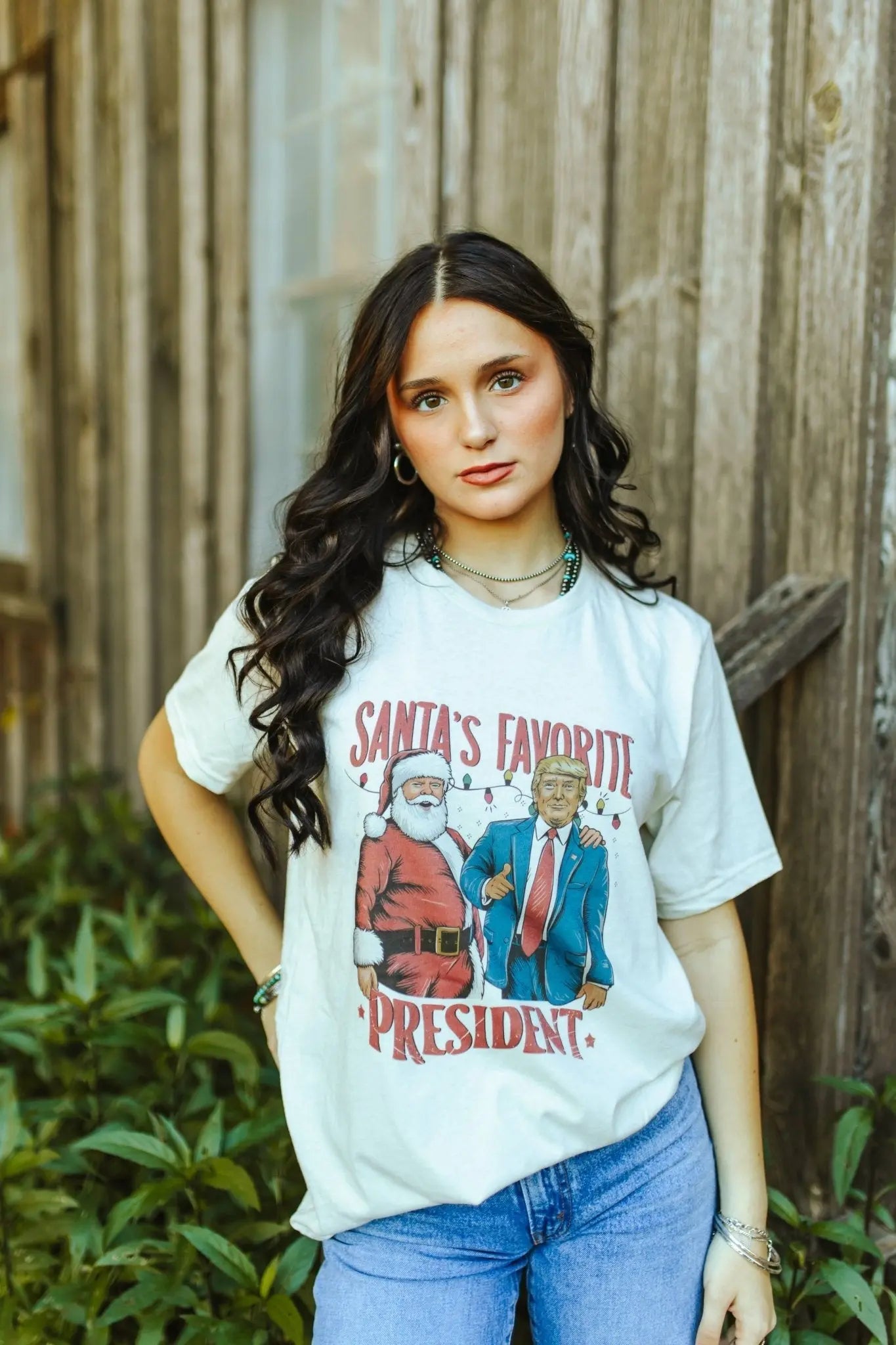 Santas Favorite President Graphic Tee Wild Junkie
