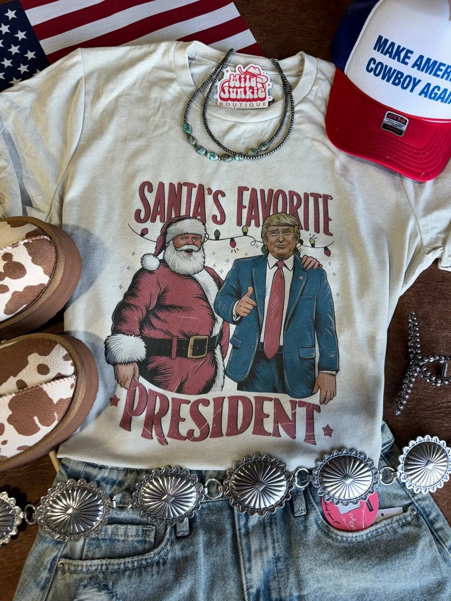 Santas Favorite President Graphic Tee Wild Junkie