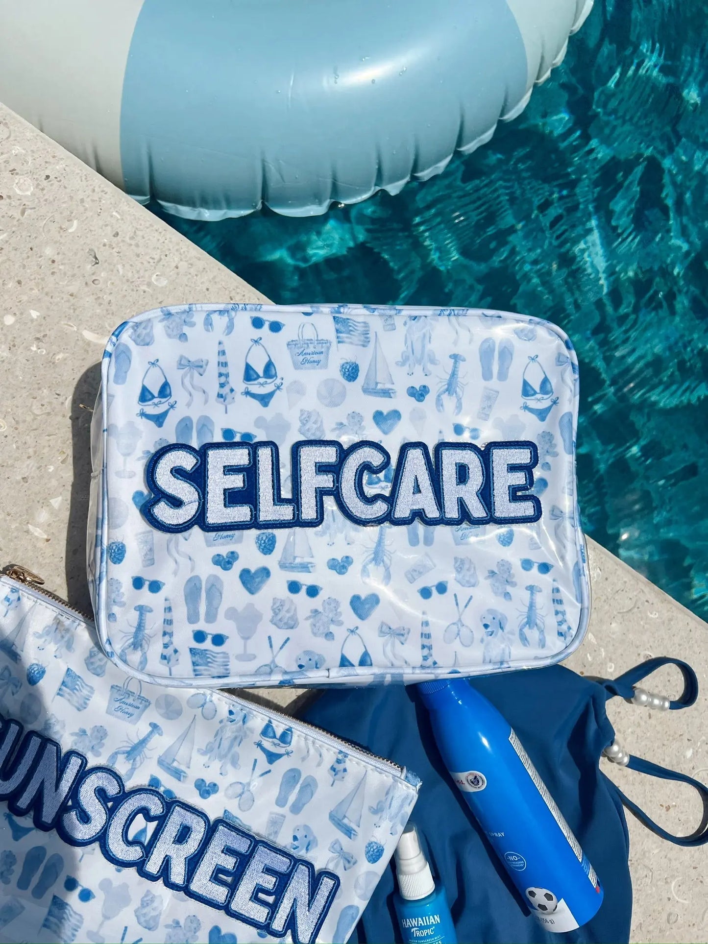 Self Care - Blue Americana Clear Coat XL Bag KenzKustomz