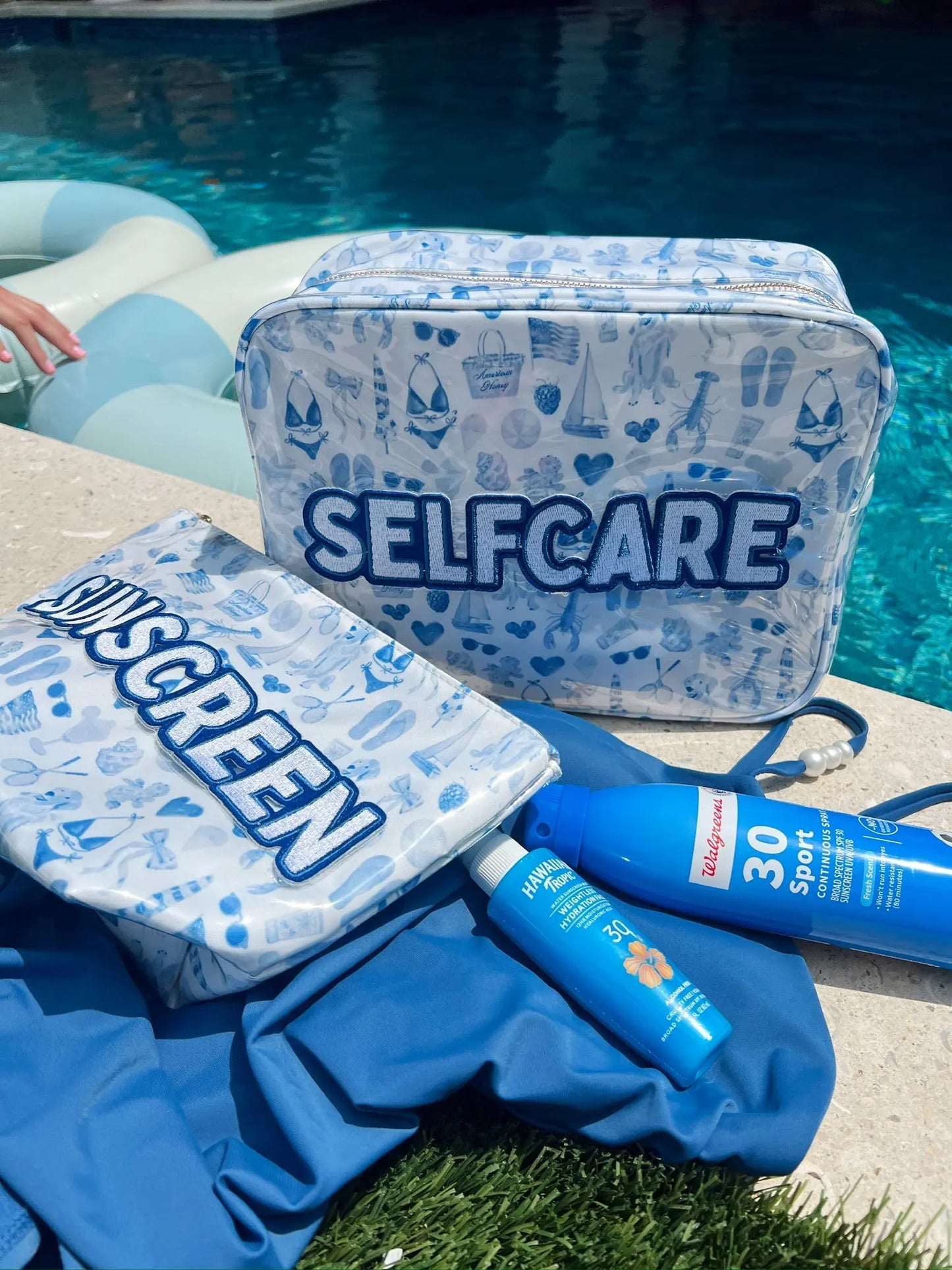 Self Care - Blue Americana Clear Coat XL Bag KenzKustomz