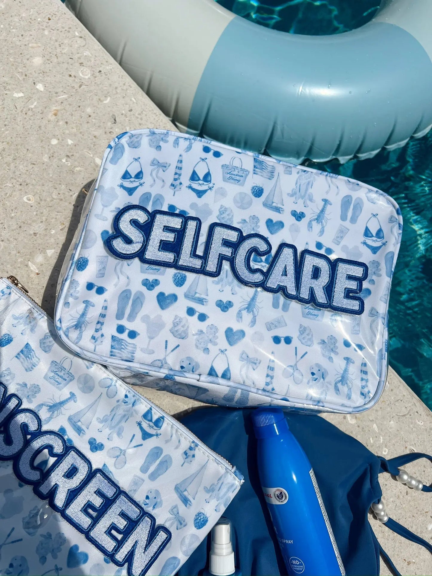 Self Care - Blue Americana Clear Coat XL Bag KenzKustomz