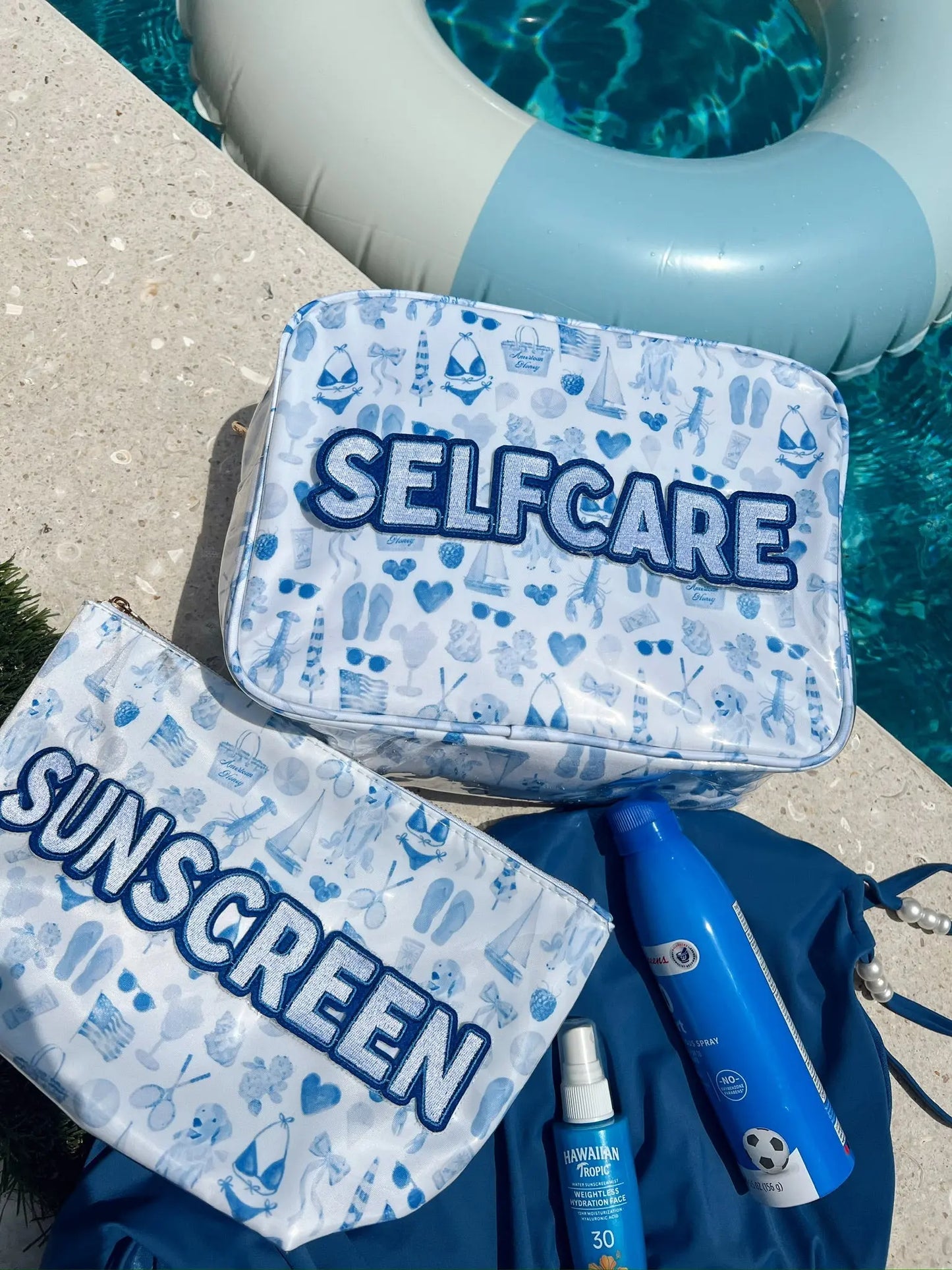 Self Care - Blue Americana Clear Coat XL Bag KenzKustomz