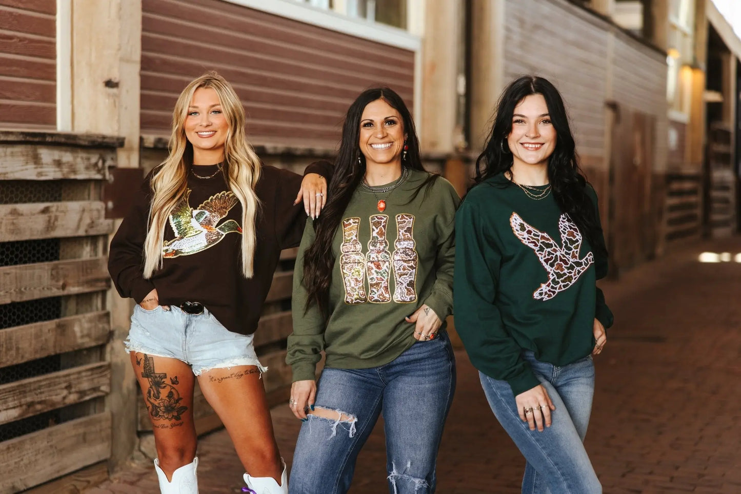Sequin Duck Camo Patch Sweatshirt Wild Junkie