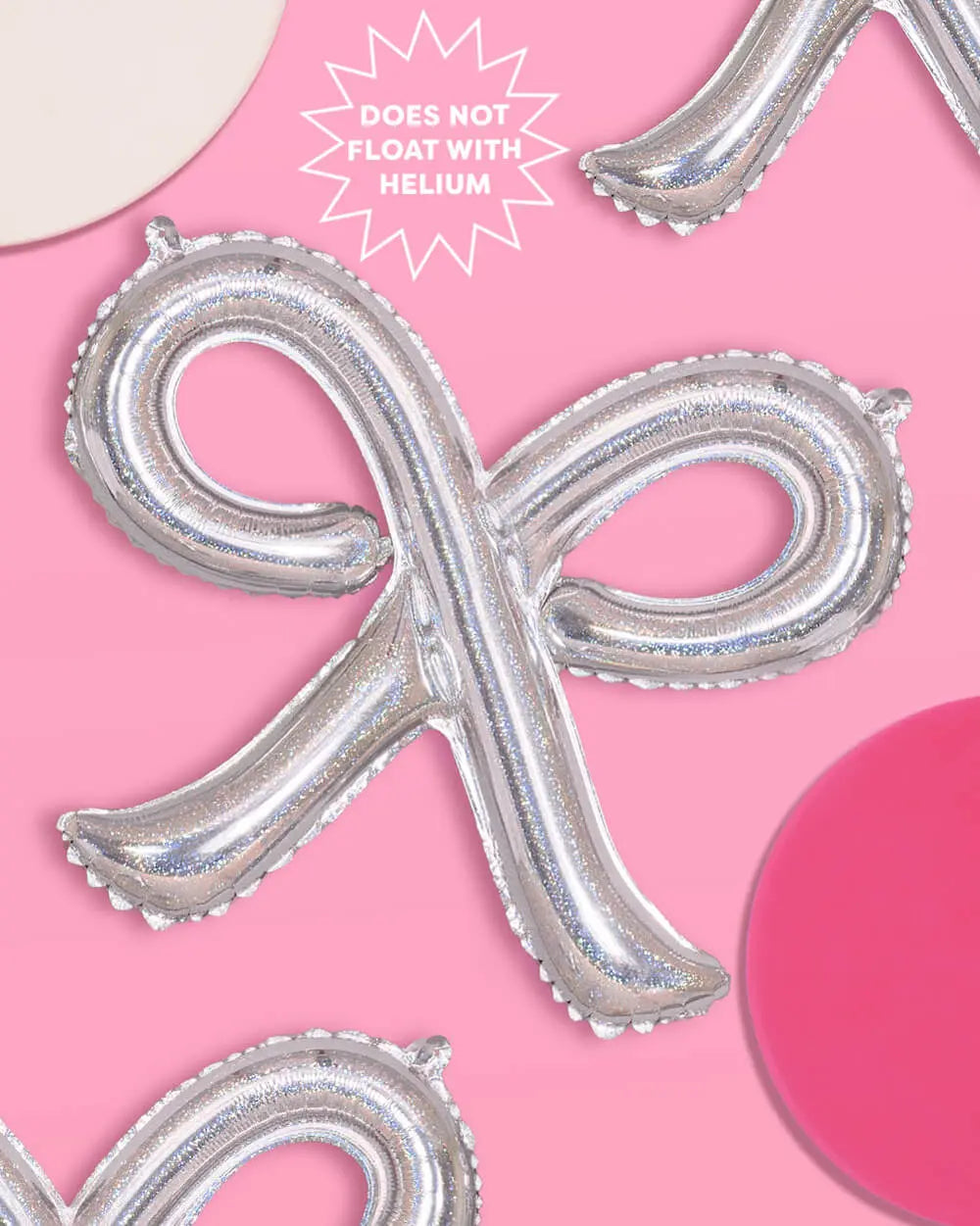 Shimmer Bow Balloons - 4 iridescent balloons xo, Fetti