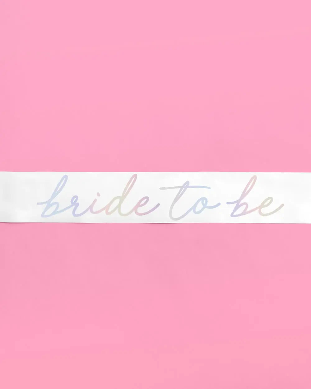 Shimmer Bride Sash - white + iridescent foil xo, Fetti