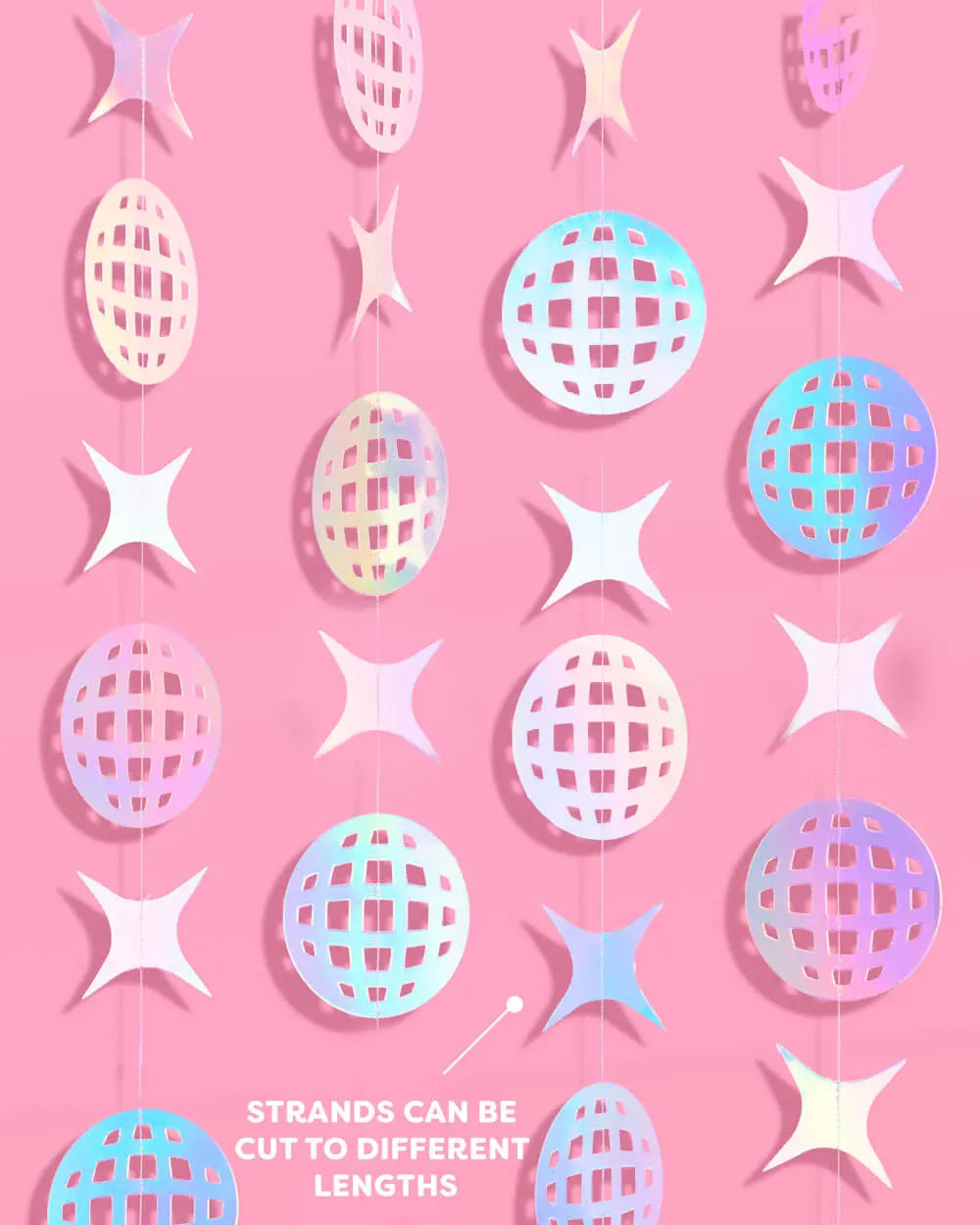 Shimmer Disco Garland - iridescent foil backdrop xo, Fetti