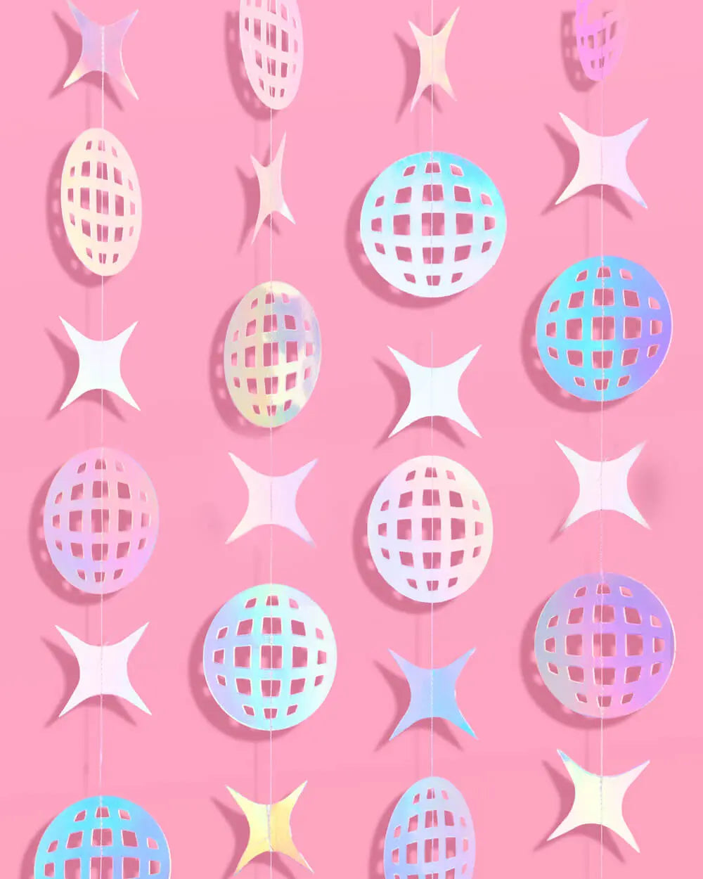 Shimmer Disco Garland - iridescent foil backdrop xo, Fetti