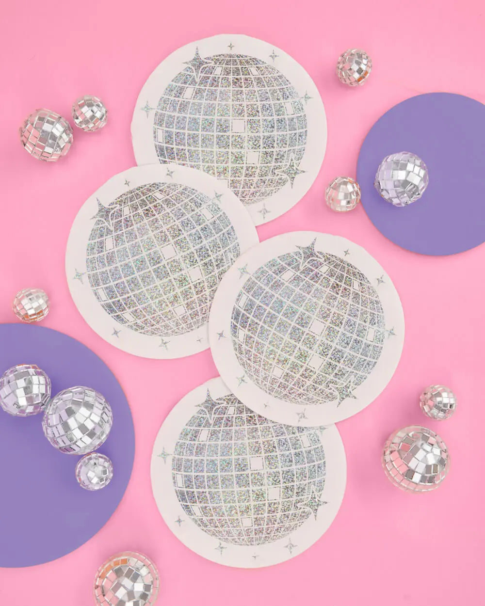 Shimmer Disco Pack - tablecloth, plates + napkins xo, Fetti