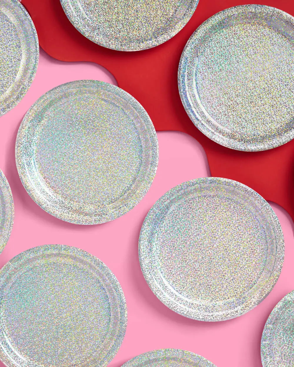 Shimmer Plates - 25 paper plates xo, Fetti