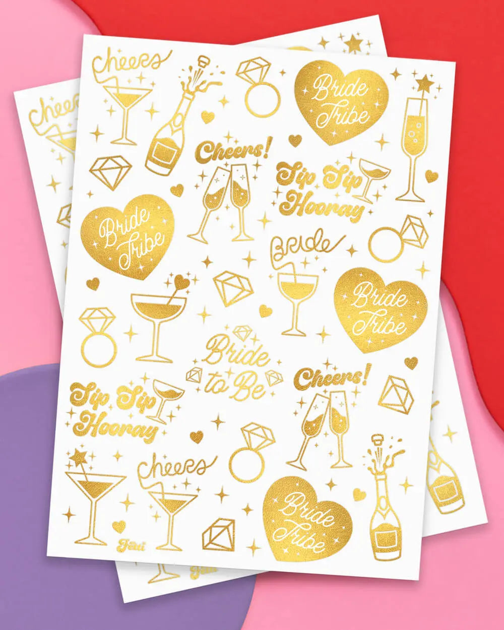 Sippin’ Pretty Tats - 54 foil temporary tattoos xo, Fetti