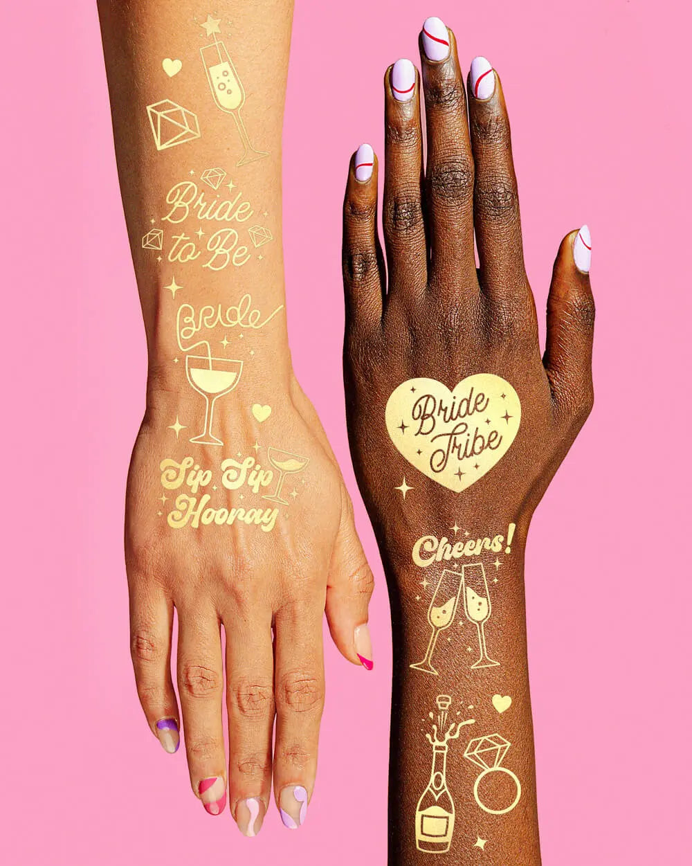 Sippin’ Pretty Tats - 54 foil temporary tattoos xo, Fetti
