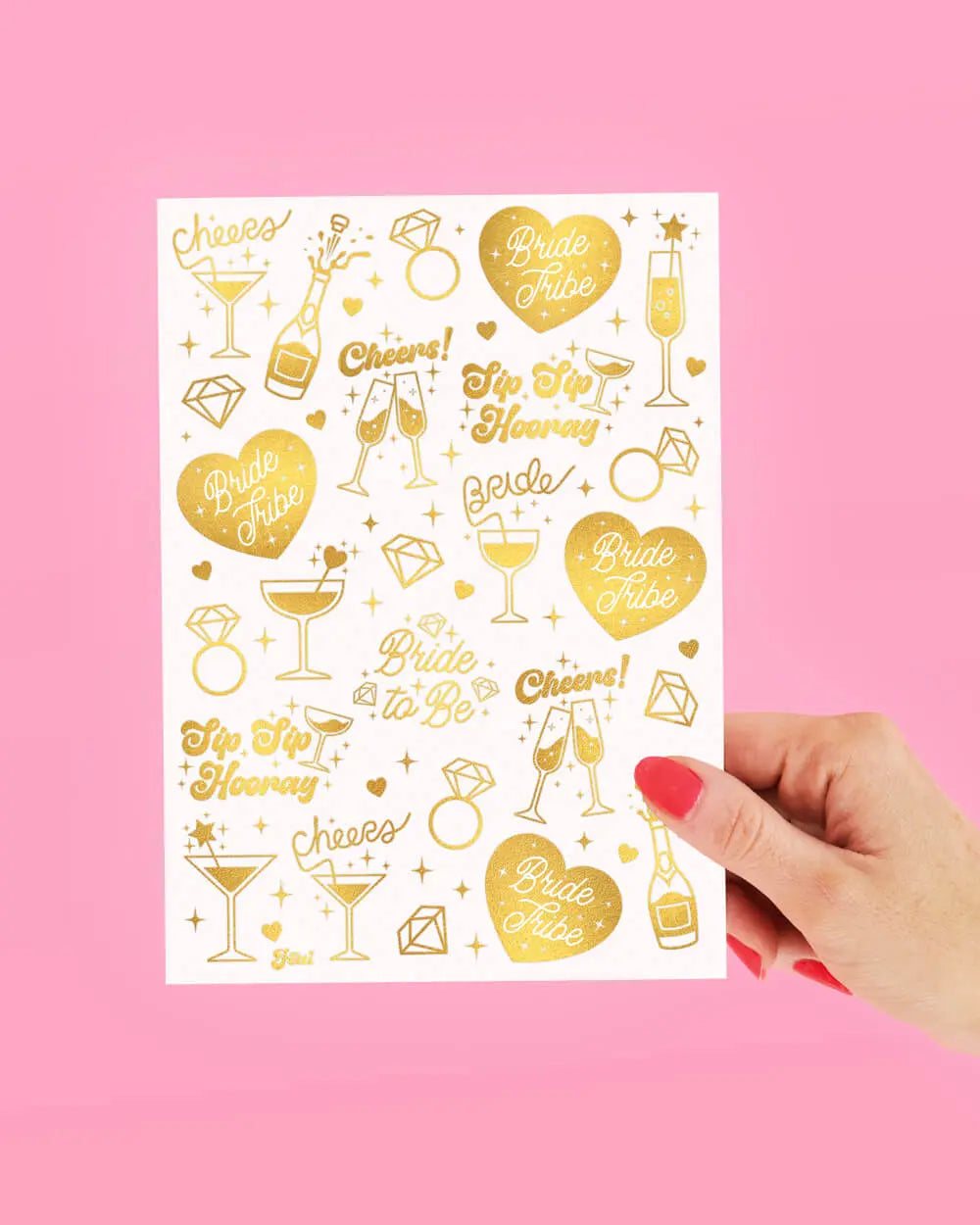 Sippin’ Pretty Tats - 54 foil temporary tattoos xo, Fetti