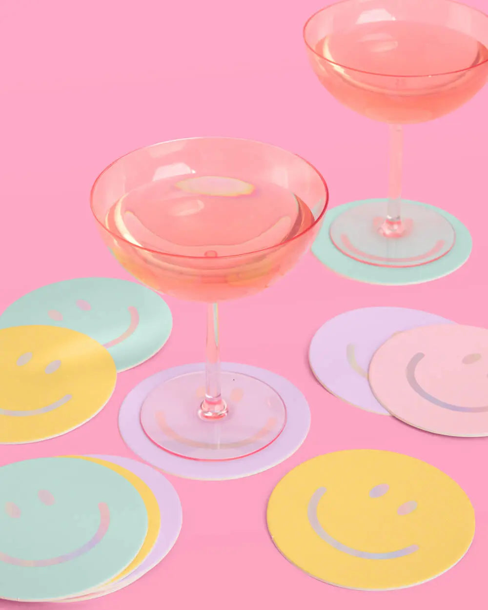 Smiley Coasters - 16 paper coasters xo, Fetti