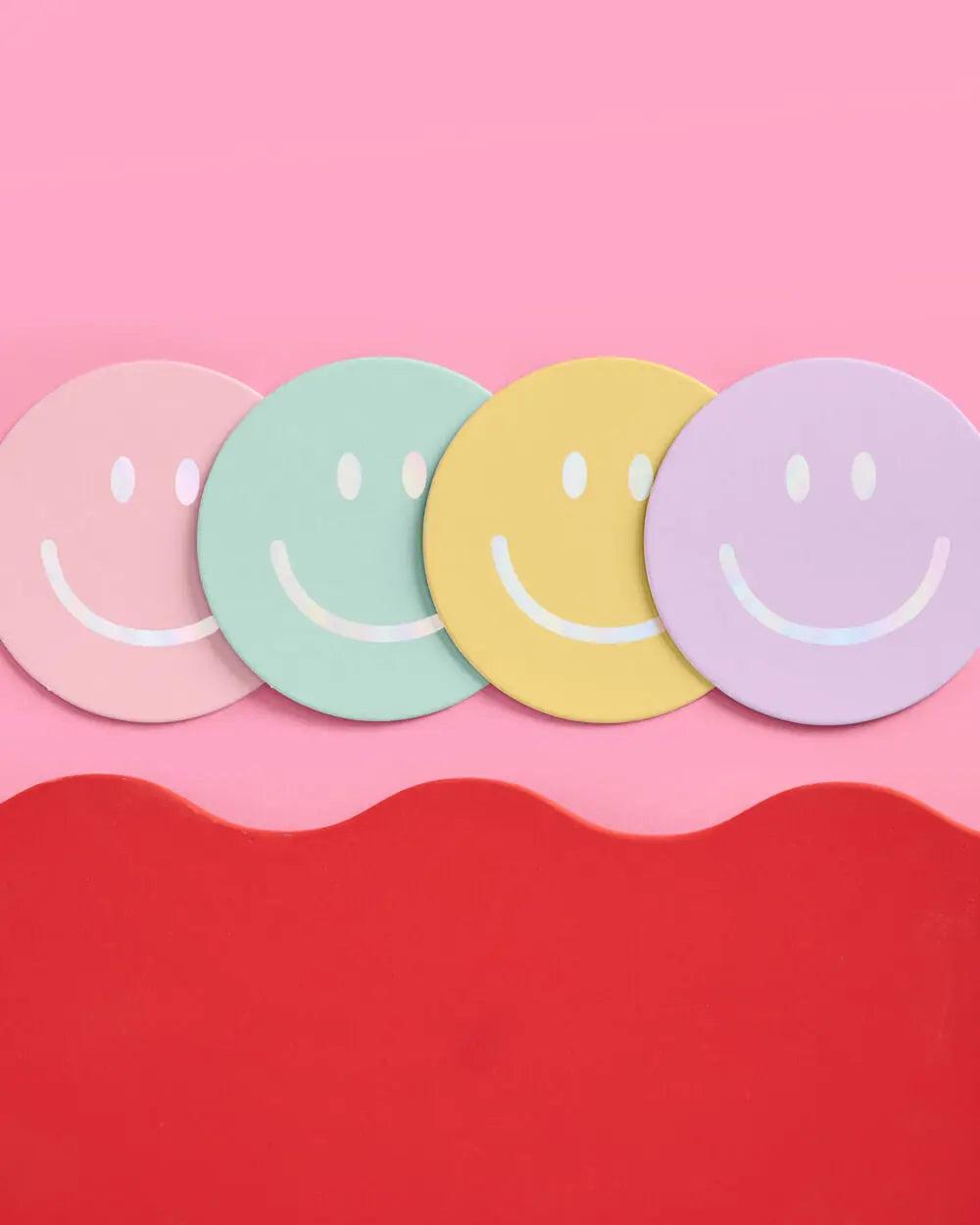 Smiley Coasters - 16 paper coasters xo, Fetti