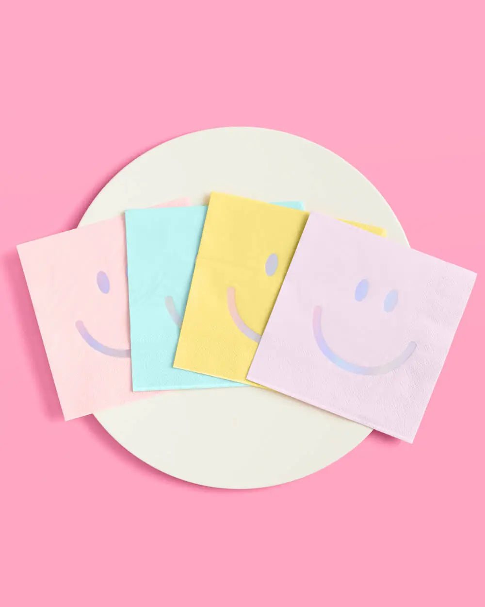 Smiley Setting Pack - plates, napkins + coasters xo, Fetti