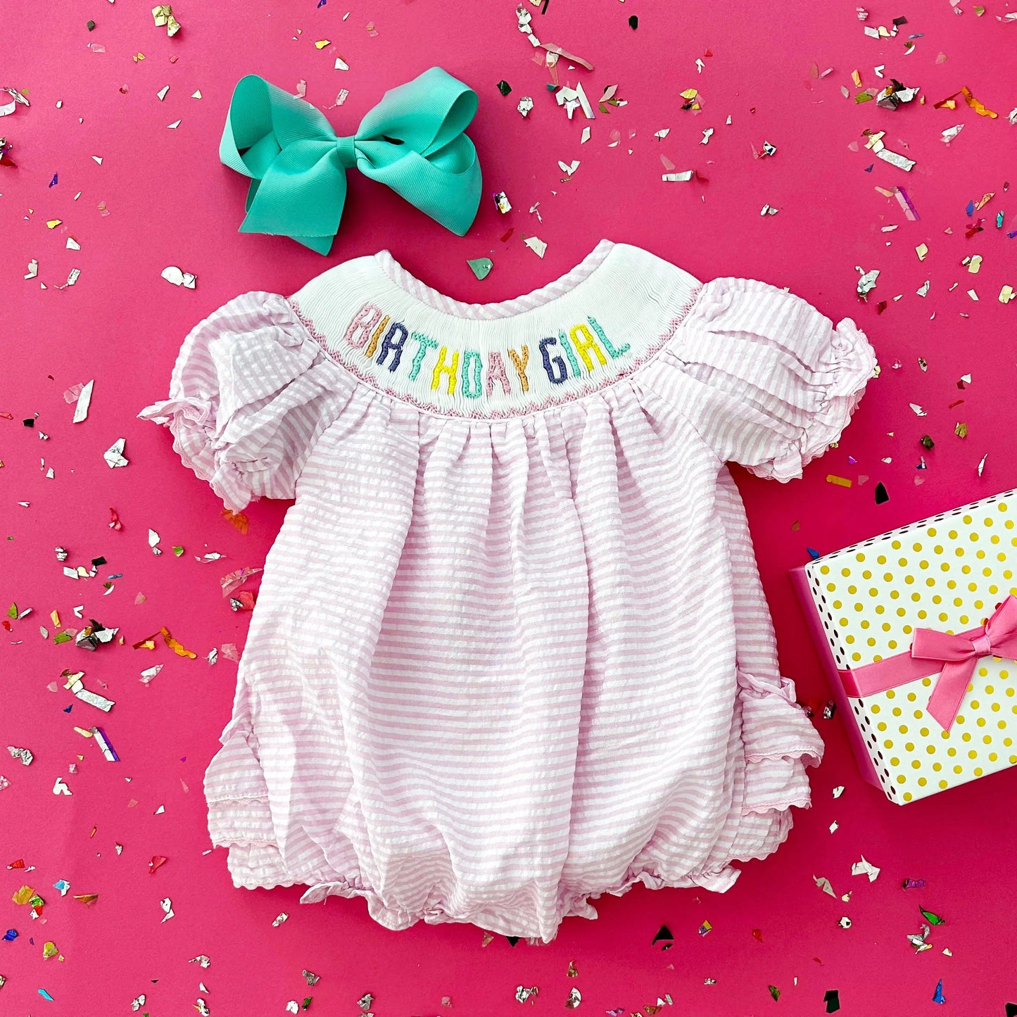Smocked Birthday Girl Bubble - Latchkey