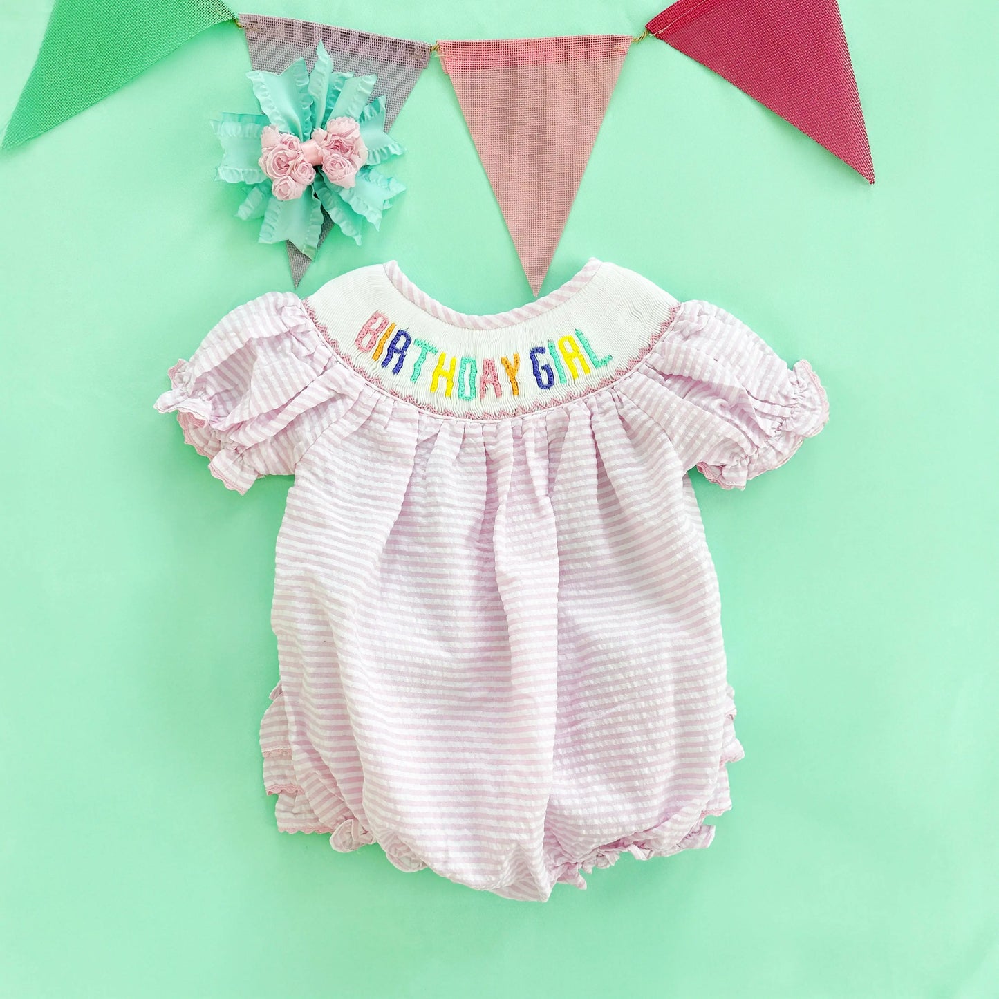 Smocked Birthday Girl Bubble - Latchkey