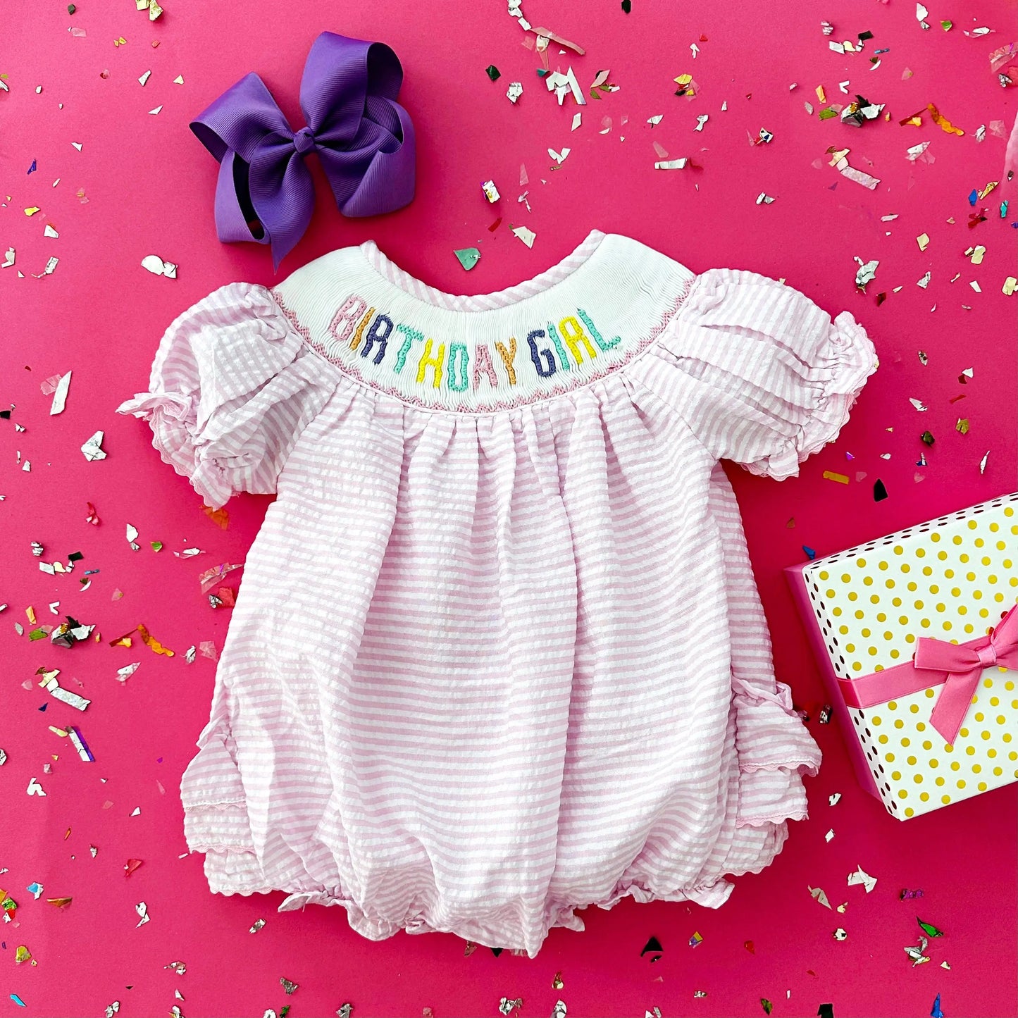 Smocked Birthday Girl Bubble - Latchkey