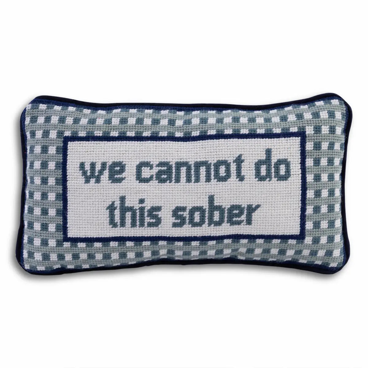 Sober Needlepoint Pillow Furbish Studio