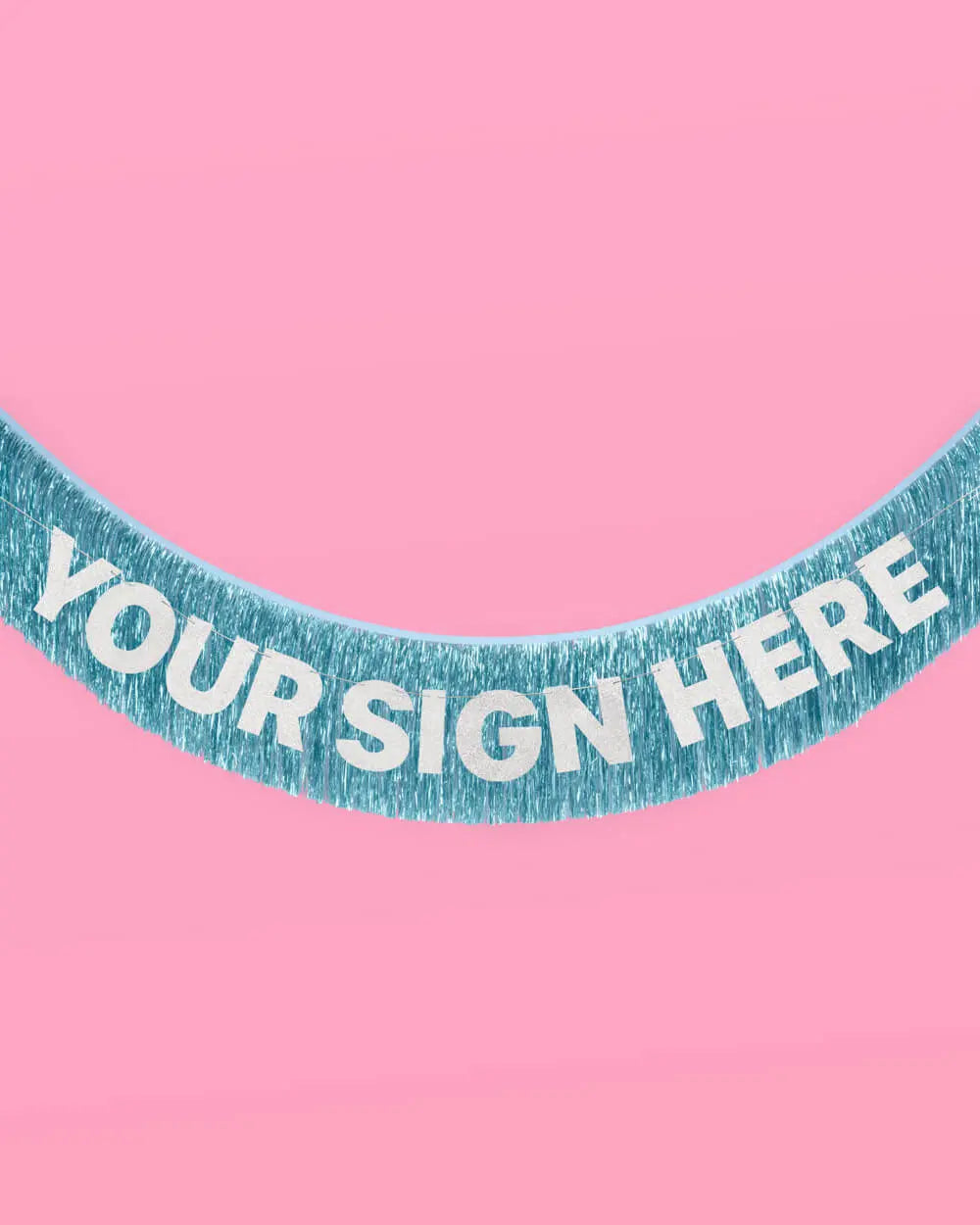 Something Blue Fringe - blue foil banner xo, Fetti