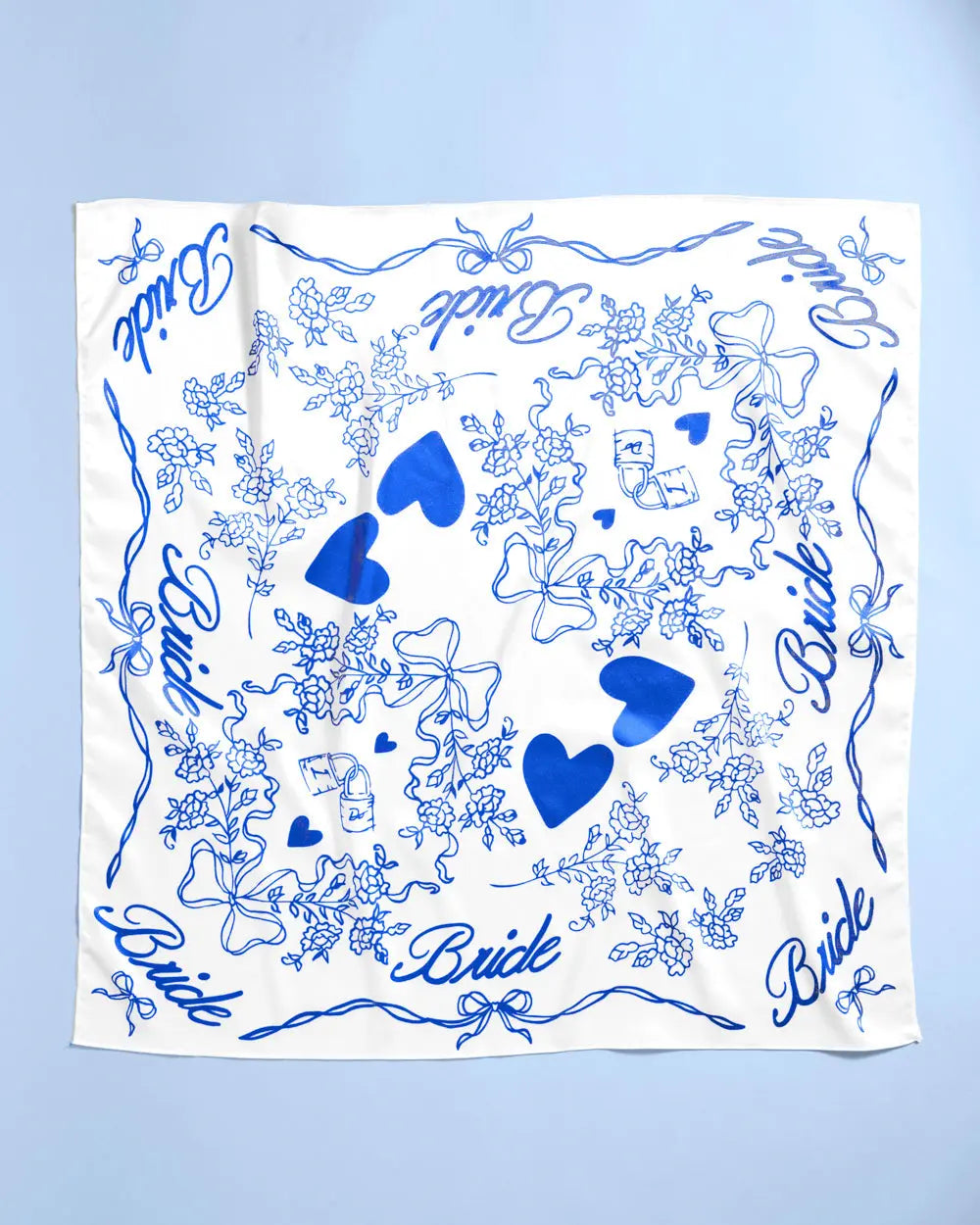 Something Blue Headscarf - white silk bride head scarf xo, Fetti