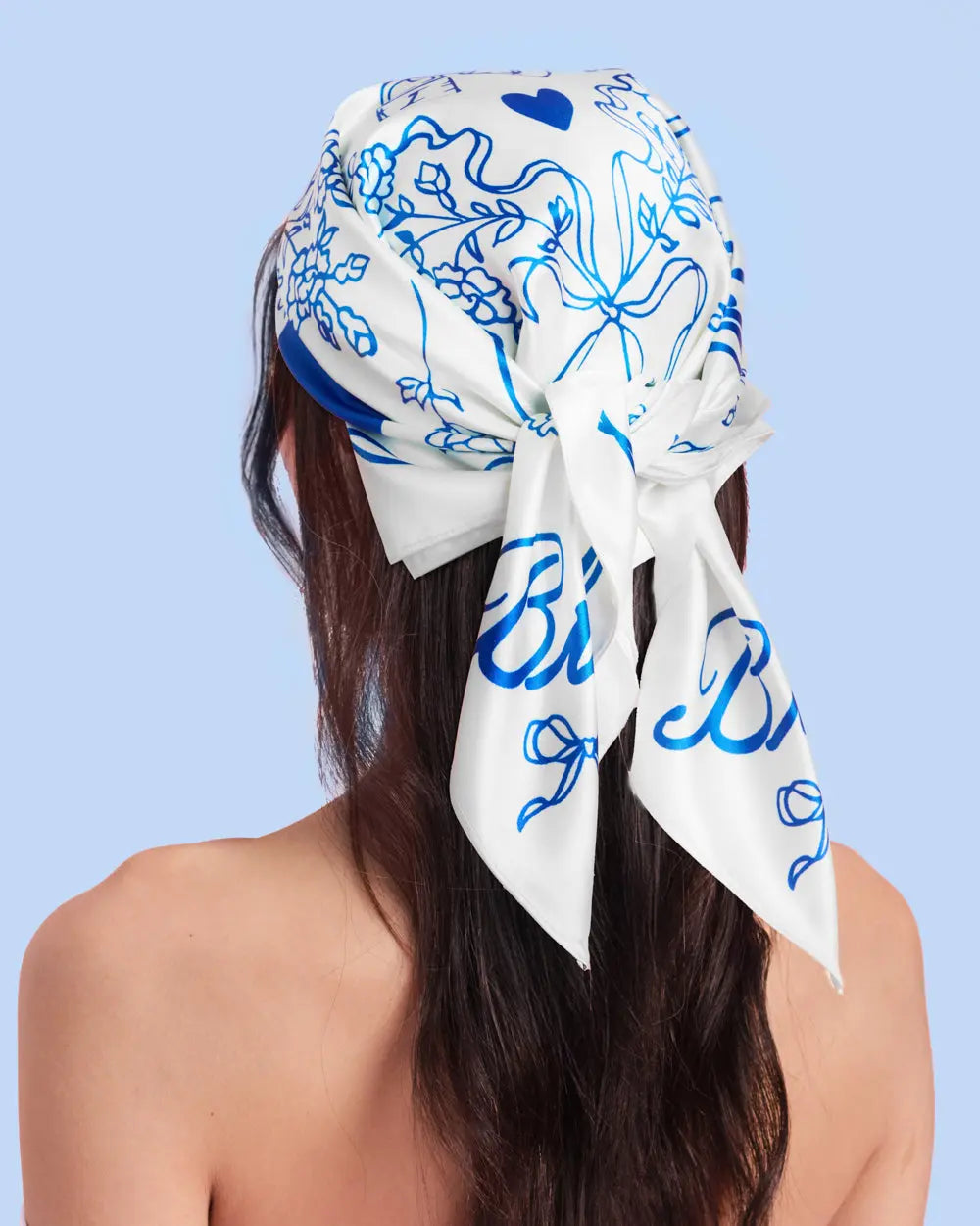 Something Blue Headscarf - white silk bride head scarf xo, Fetti