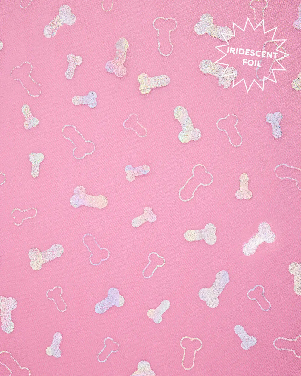 Sorry Mom Veil - iridescent foil penis veil xo, Fetti