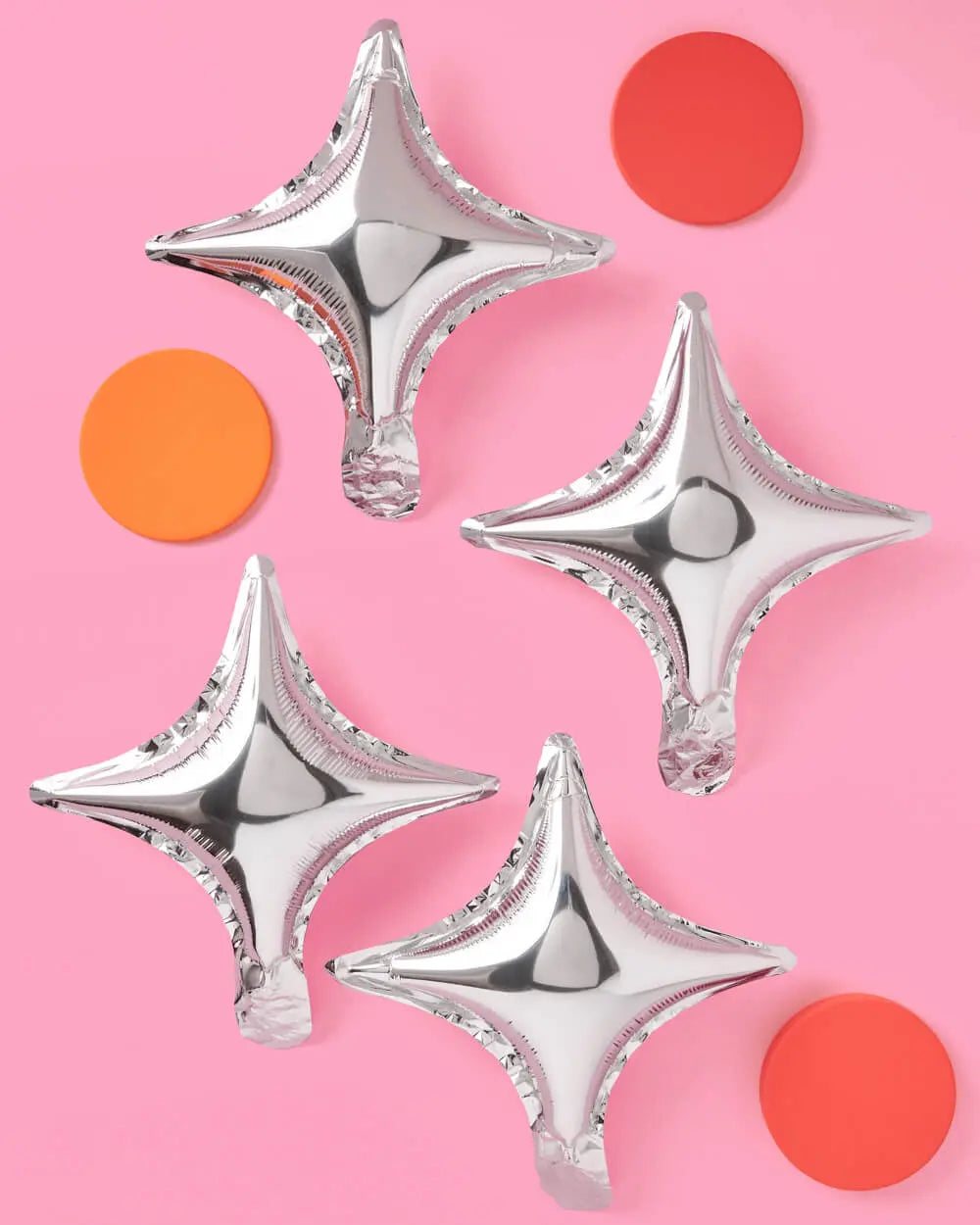Sparkle Balloon - 6 pc silver foil set xo, Fetti