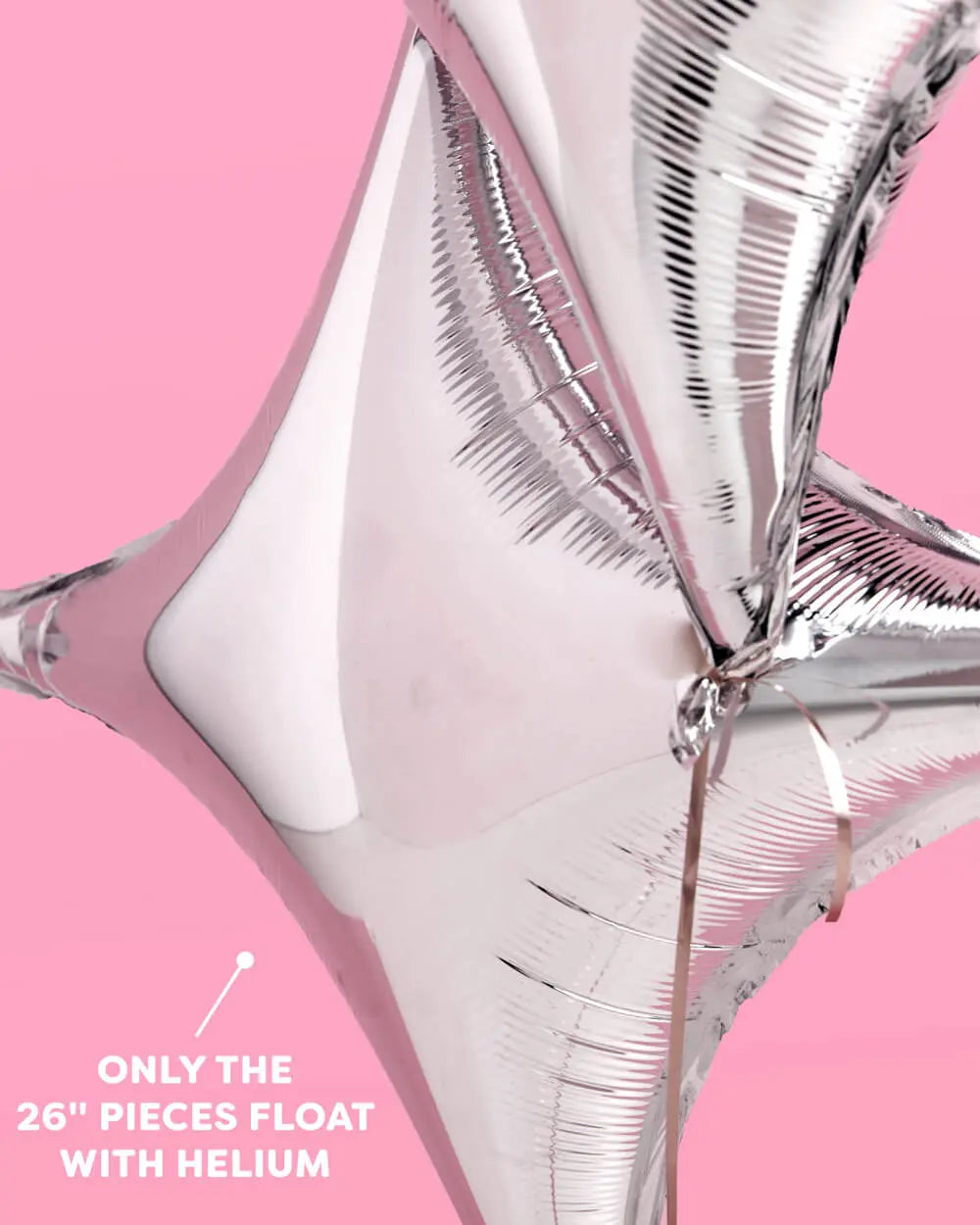 Sparkle Balloon - 6 pc silver foil set xo, Fetti