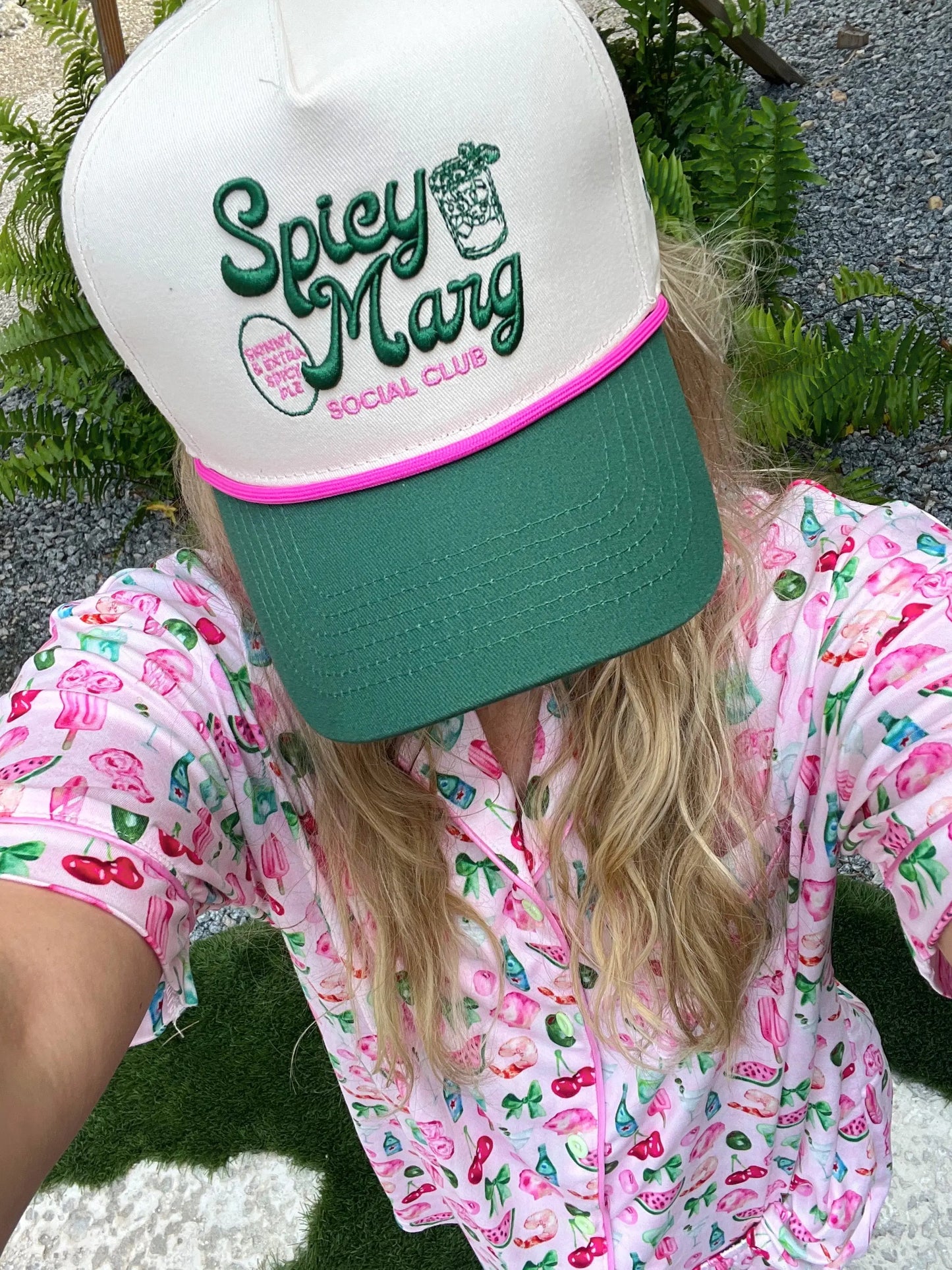 Spicy Marg Social Club - Green Vintage Trucker Hat KenzKustomz