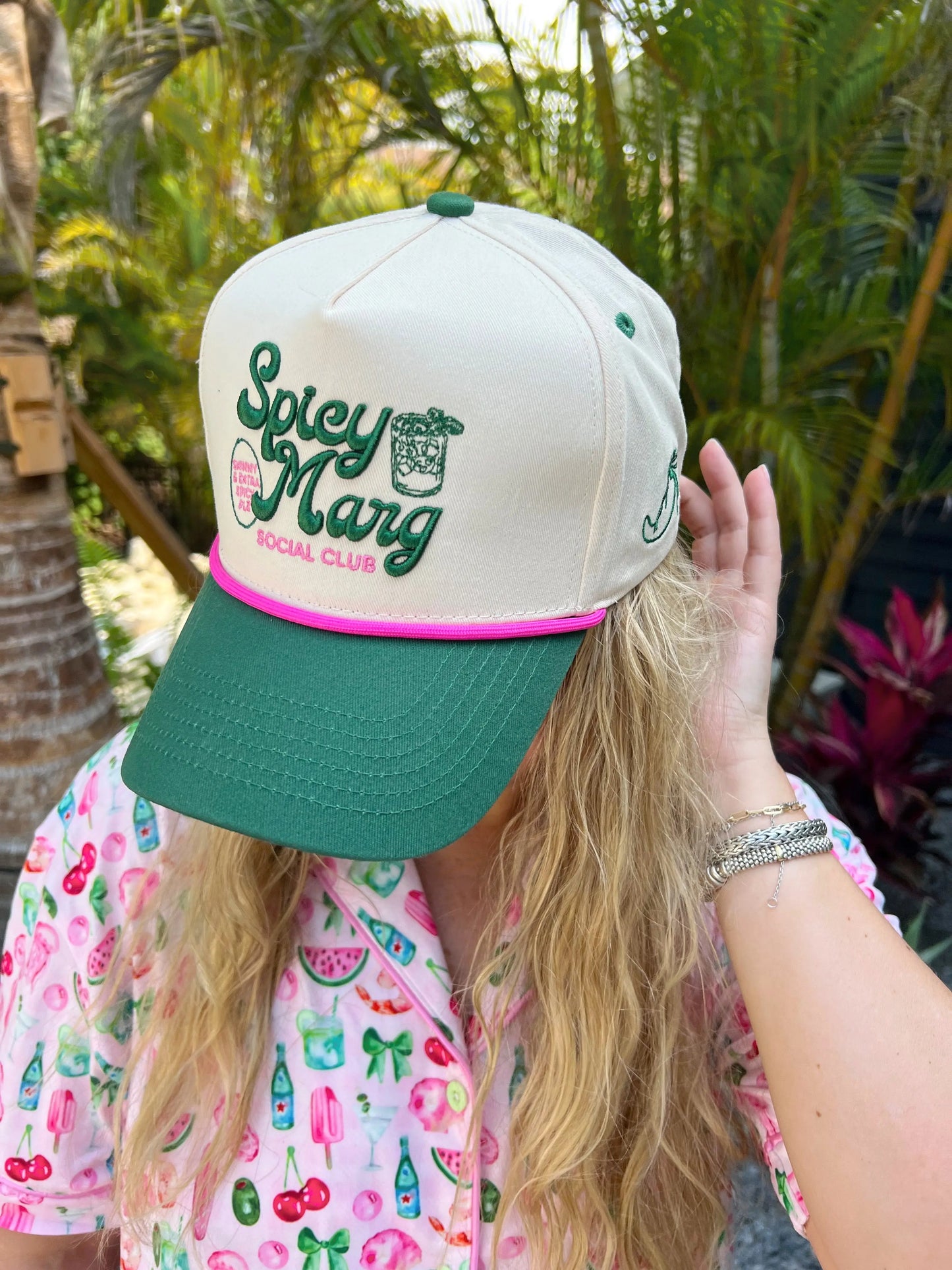 Spicy Marg Social Club - Green Vintage Trucker Hat KenzKustomz